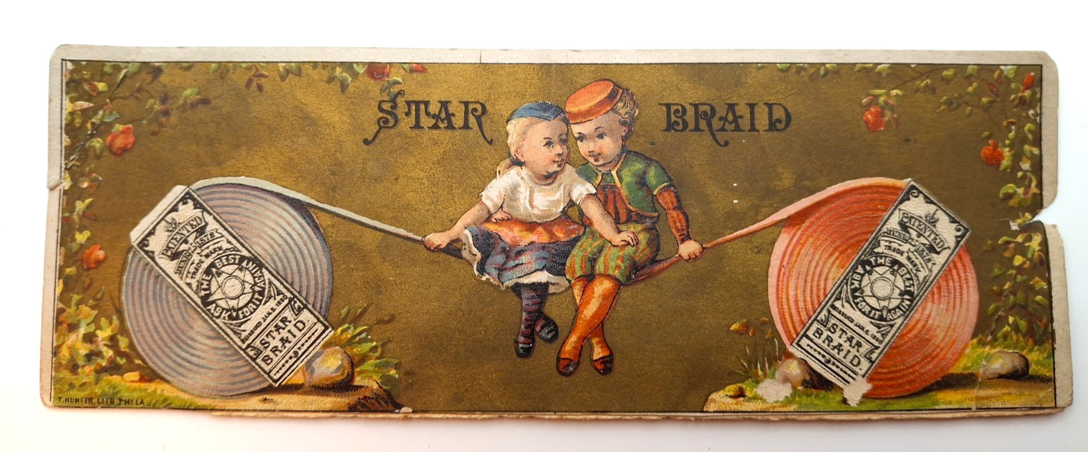 Star Braid Victorian Trade Card Bookmark Star Braid Victorian Trade Card Bookmark