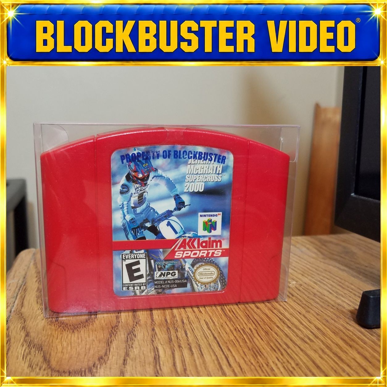 Jeremy McGrath Supercross 2000 Nintendo 64 RARE BLOCKBUSTER Collectible LQQK 
