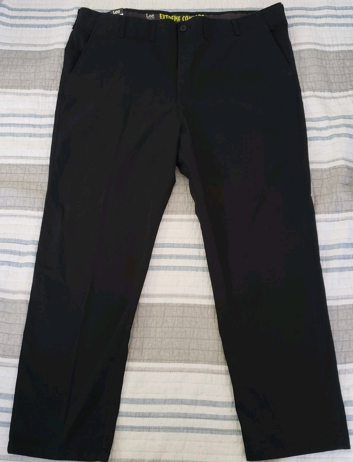 Lee Extreme Comfort Pants Mens 50x32 Black Stretch Straight Fit Chino Khaki NWT