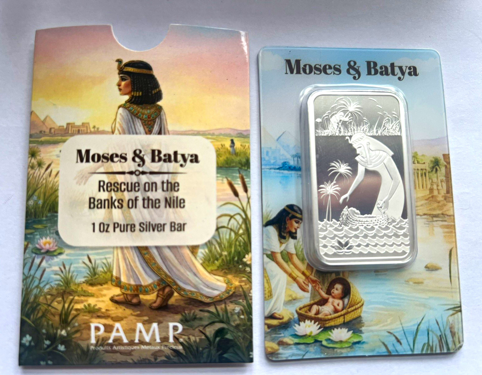 CHEAPEST ON EBAY Moses and Batya 1 oz 999 Fine Silver PAMP Suisse Bar In Assay CHEAPEST ON EBAY Moses and Batya 1 oz 999 Fine Silver PAMP Suisse Bar In Assay
