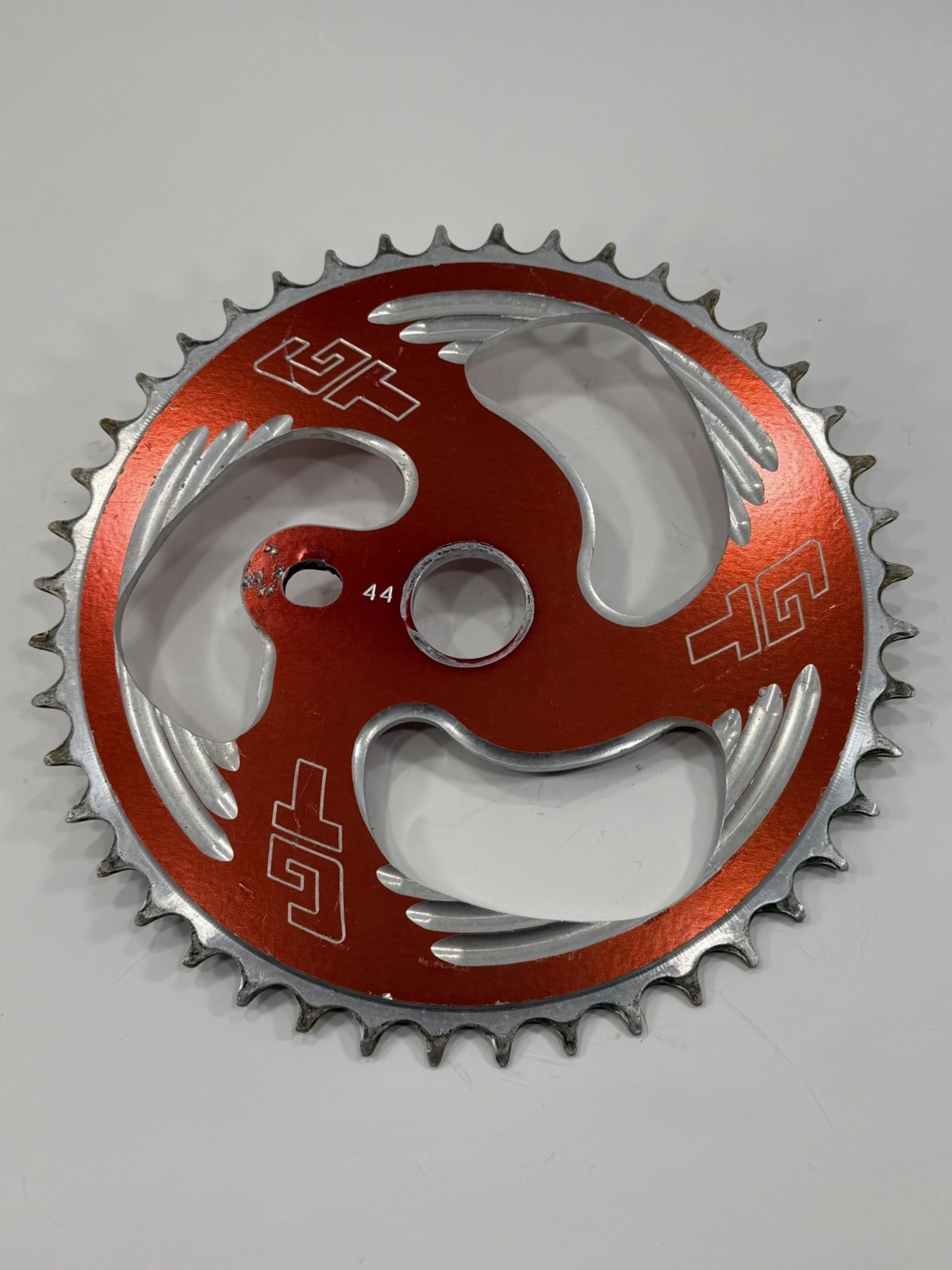 GT Overdrive Sprocket Red Annodized 44T Old Mid School BMX 1990s Racing USA Made