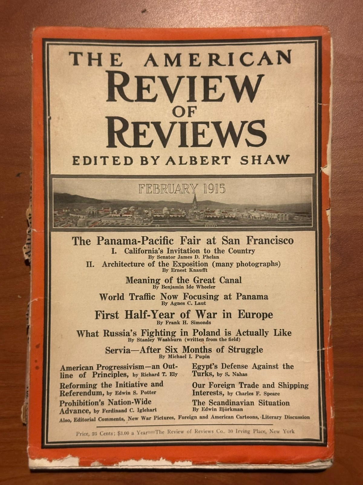 AMERICAN REVIEW OF REVIEW - Albert Shaw - SC FEB 1915 - WWI - Panama-Pacific AMERICAN REVIEW OF REVIEW - Albert Shaw - SC FEB 1915 - WWI - Panama-Pacific