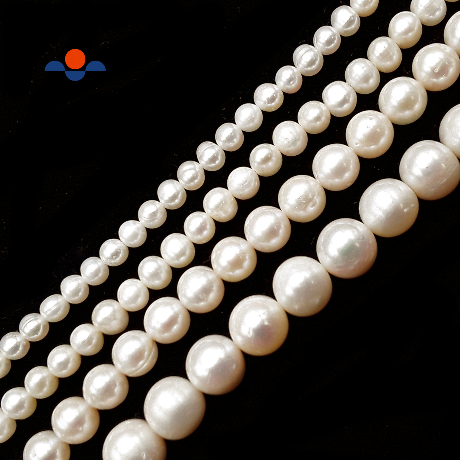 White Fresh Water Pearl Off Round Potato Beads 5-5.5mm 6mm 8mm 10mm 15.5\