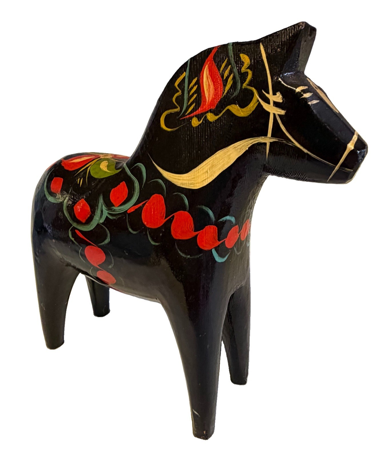 NILS OLSSON 8 Inch BLACK SWEDISH DALA HORSE Handmade Wooden Scandinavian NILS OLSSON 8 Inch BLACK SWEDISH DALA HORSE Handmade Wooden Scandinavian