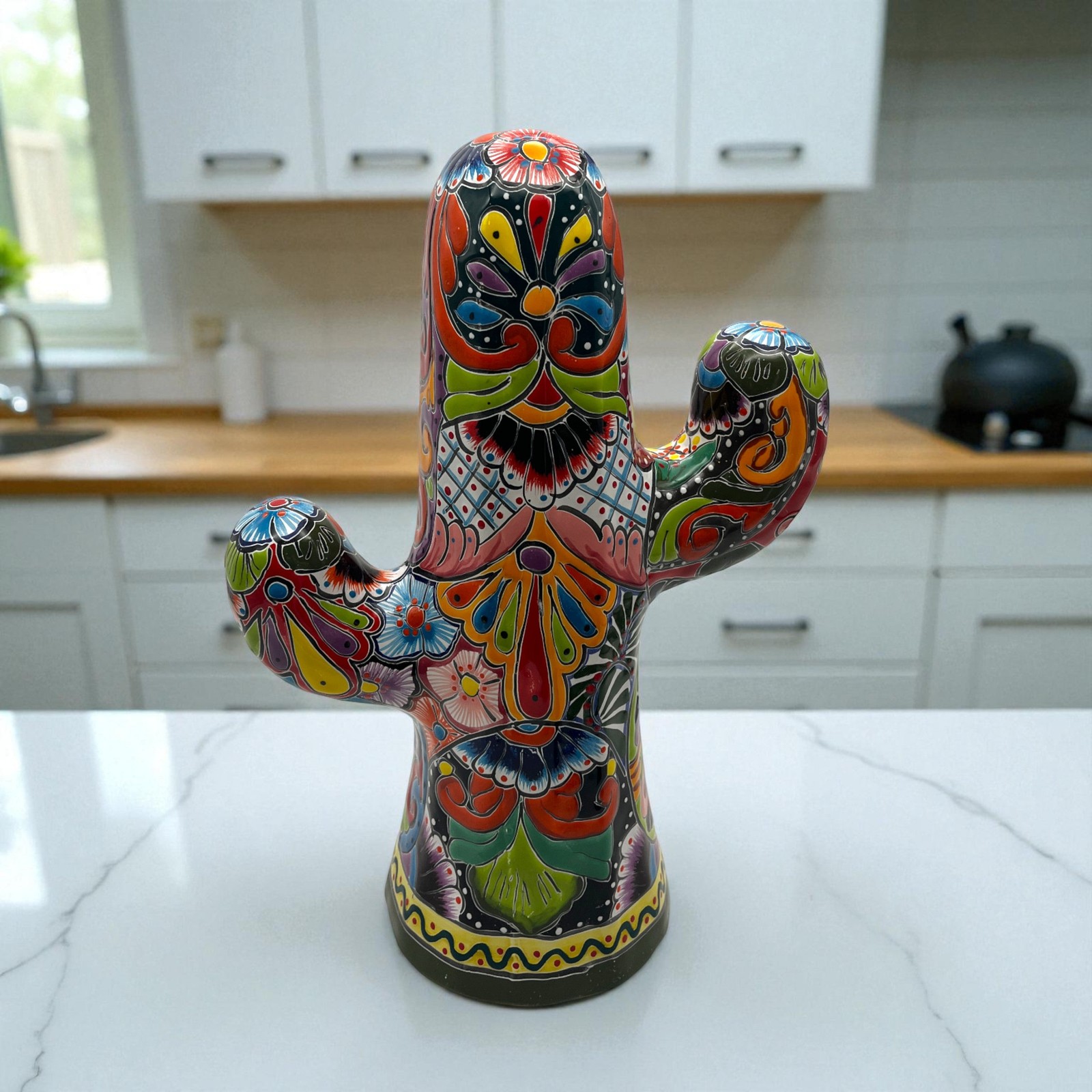 Handcrafted Talavera Cactus | Mexican Ceramic Accent