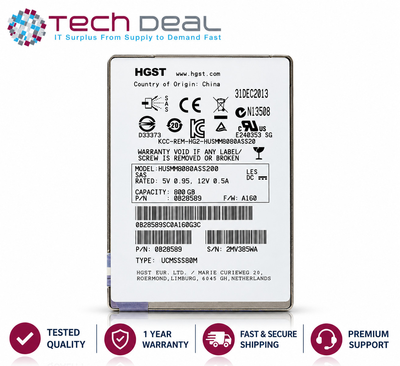 HGST HUSMM8080ASS200 800GB 2.5\