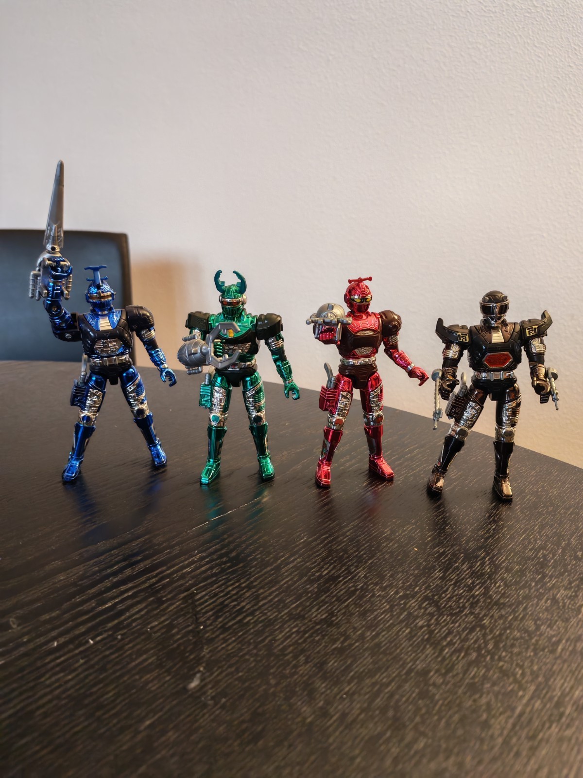 Set of 4 B-Fighter Kabuto / Beetleborgs Metallica Action Figure - Bandai - Vintage