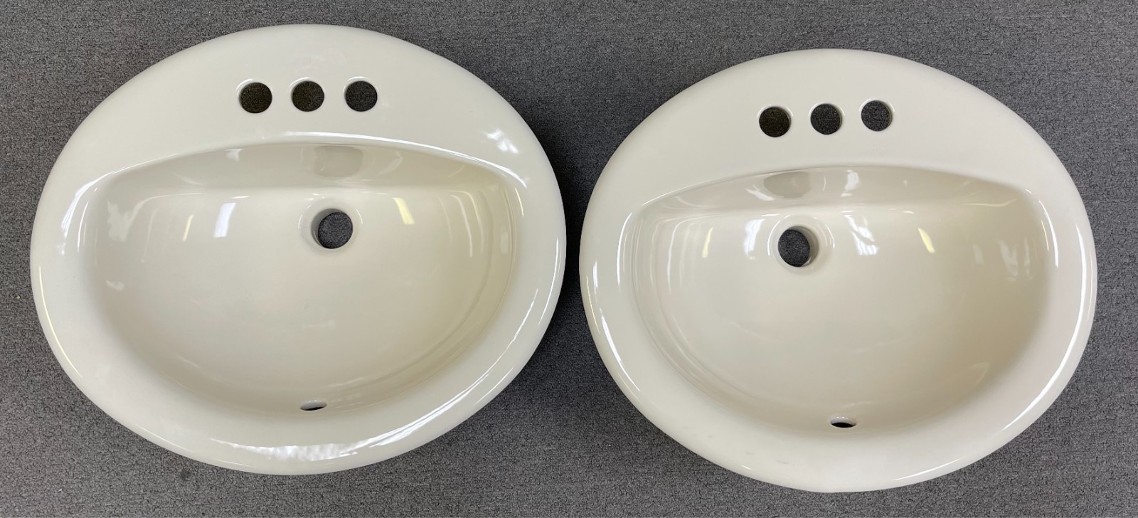 Two of Drop-In Bathroom Oval Sink in Bone color NEW Two of Drop-In Bathroom Oval Sink in Bone color NEW
