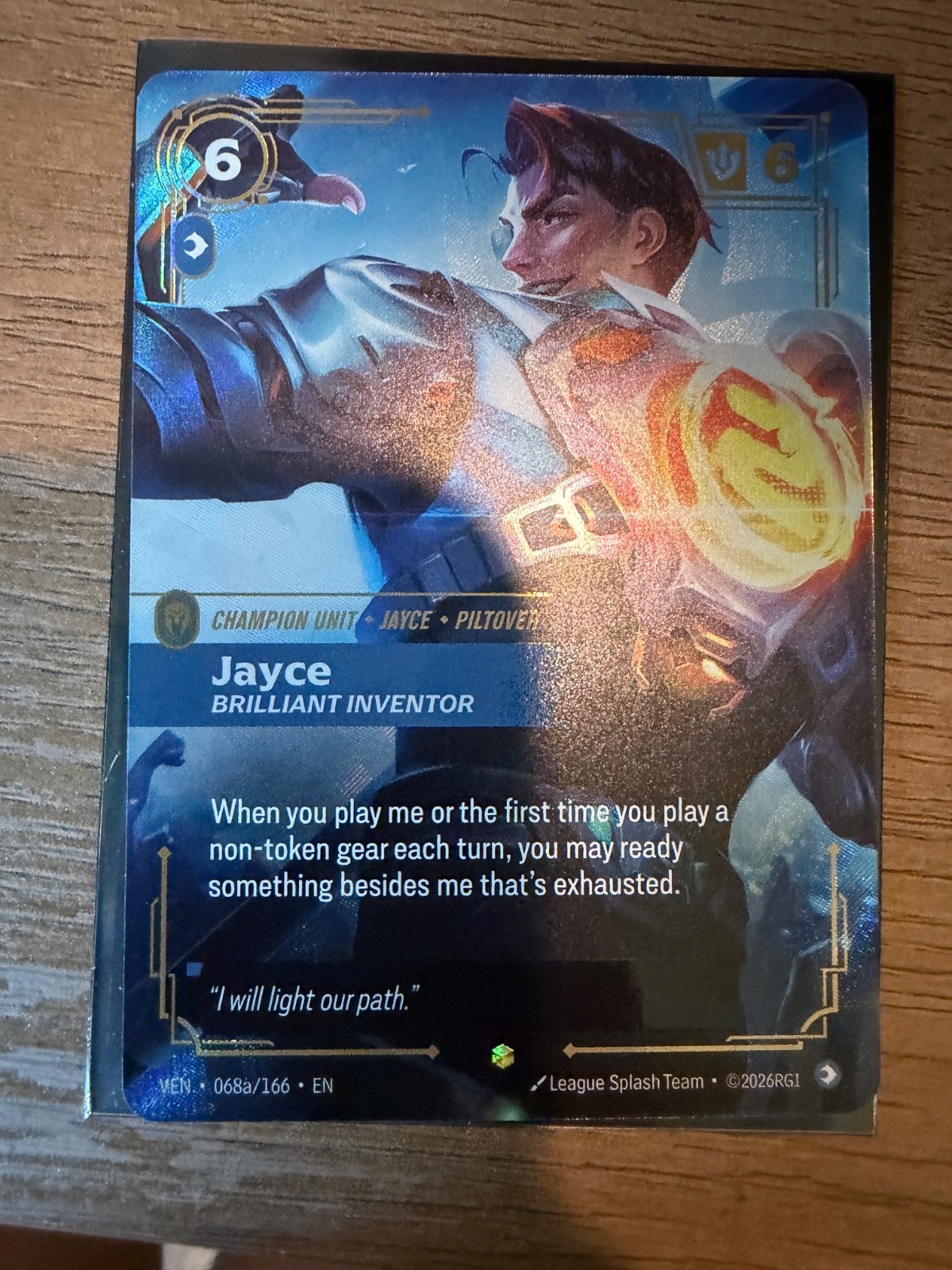 Riot Games Jayce Brilliant Inventor VEN #068a/166 Alt Art Foil (EN)
