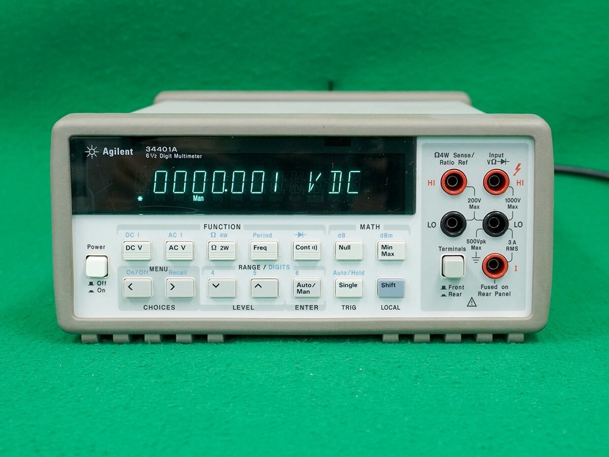 HP / Agilent 34401A Used Digital Multimeter 6½ Digit Tested & Spot-on + Leads