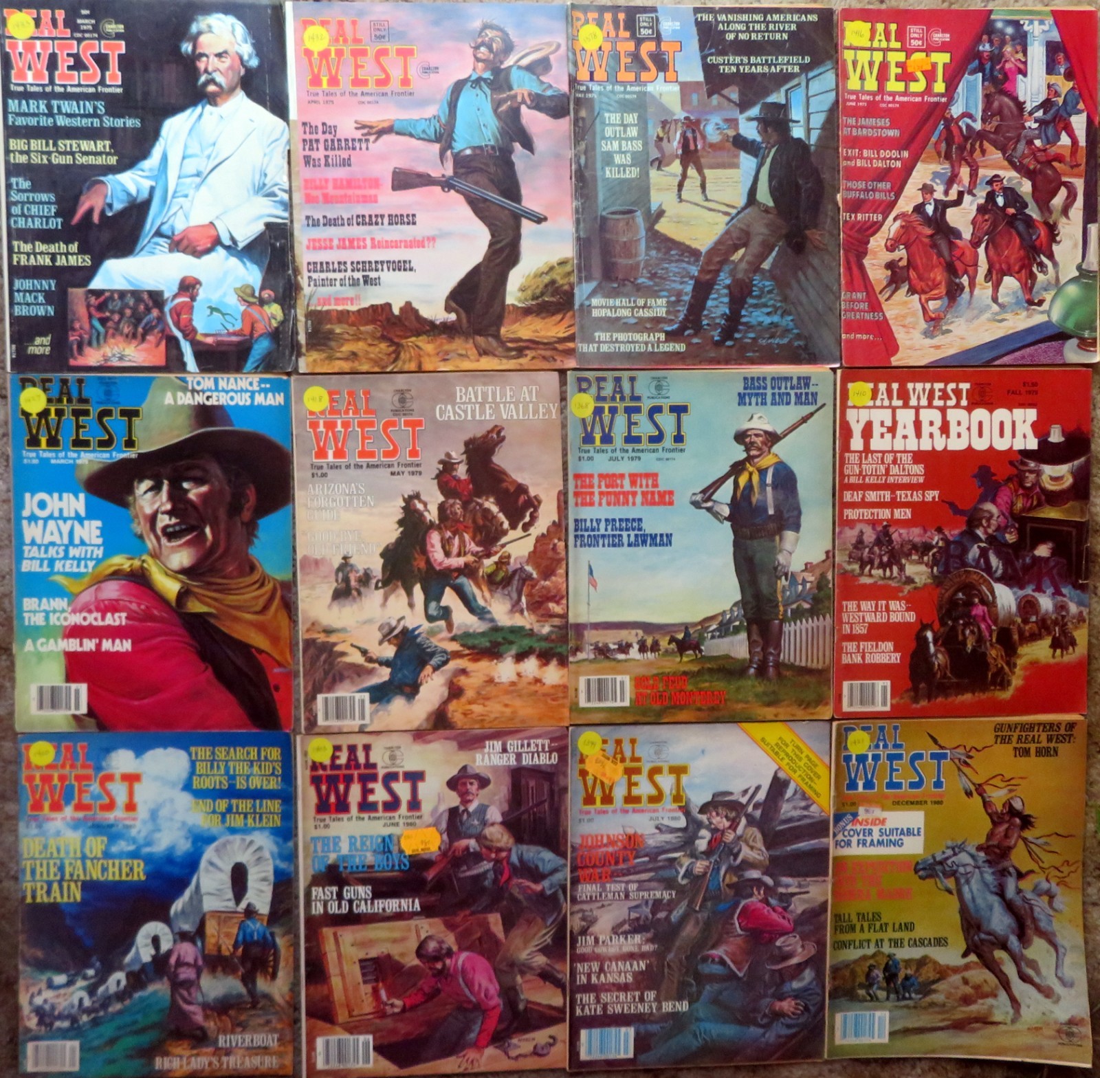 REAL WEST Magazine - Twelve (12) Issues from 1975-1980