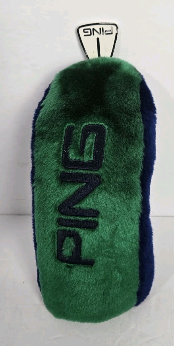 Vintage Ping Karsten Golf Club Headcover Plush Fuzzy Head Cover Green Blue # 1 Vintage Ping Karsten Golf Club Headcover Plush Fuzzy Head Cover Green Blue # 1