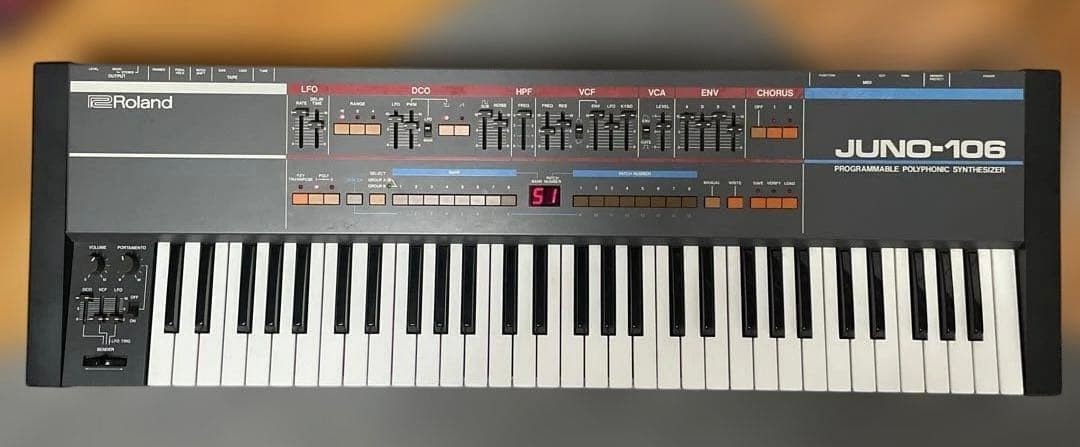 Roland JUNO-106 61-Keys 6 Voice Programmable Polyphonic Synthesizer Used Tested