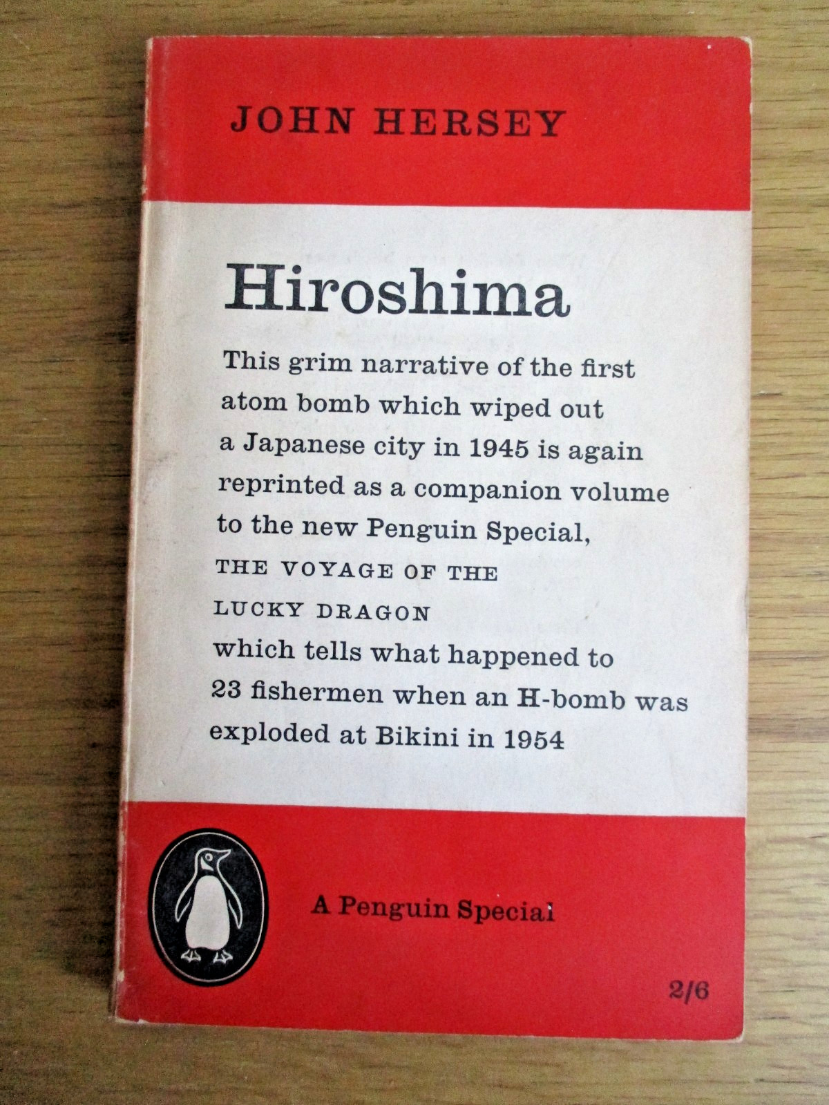 HIROSHIMA  John Hersey PENGUIN Special WW2 Atomic Nuclear ATOM Bomb 1958 reprint