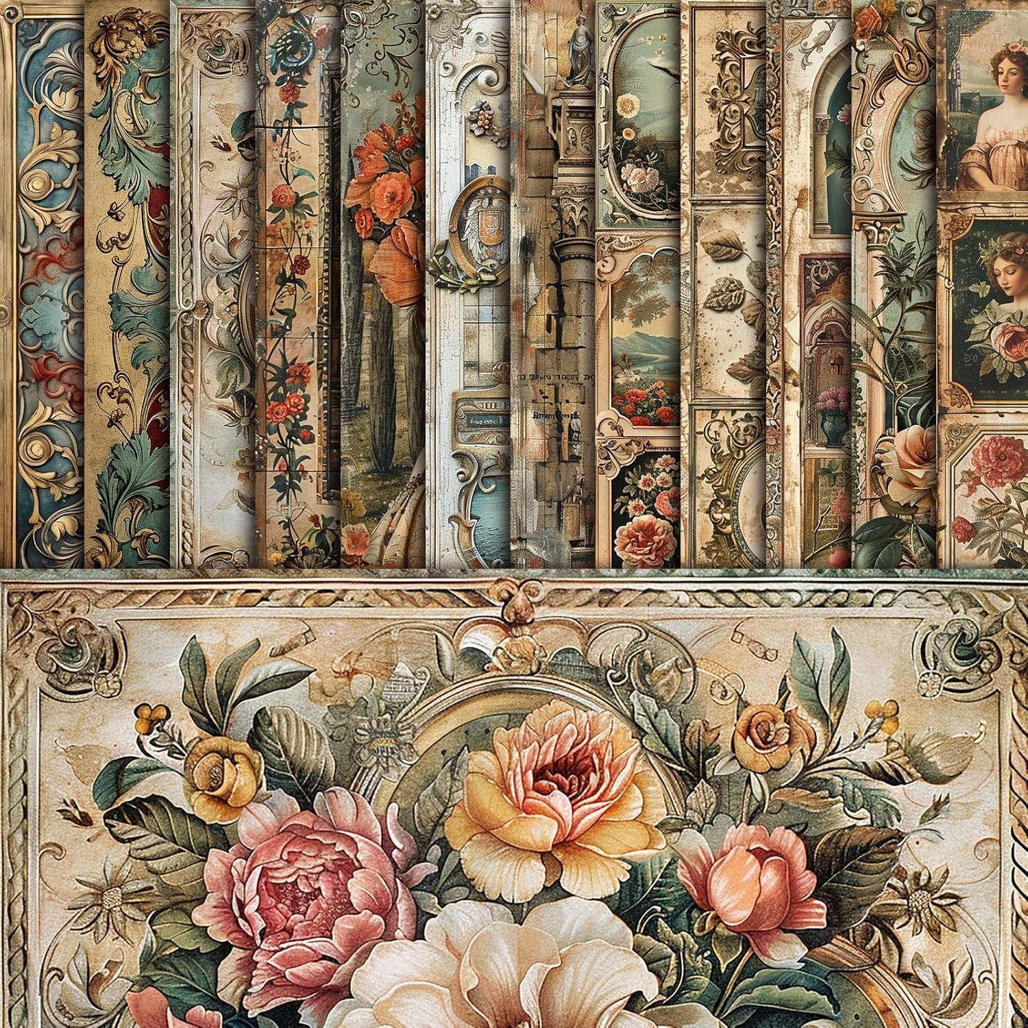 48 Sheets Vintage Baroque Scrapbook Paper, Vintage Decorative Paper for Scrapboo 48 Sheets Vintage Baroque Scrapbook Paper, Vintage Decorative Paper for Scrapboo