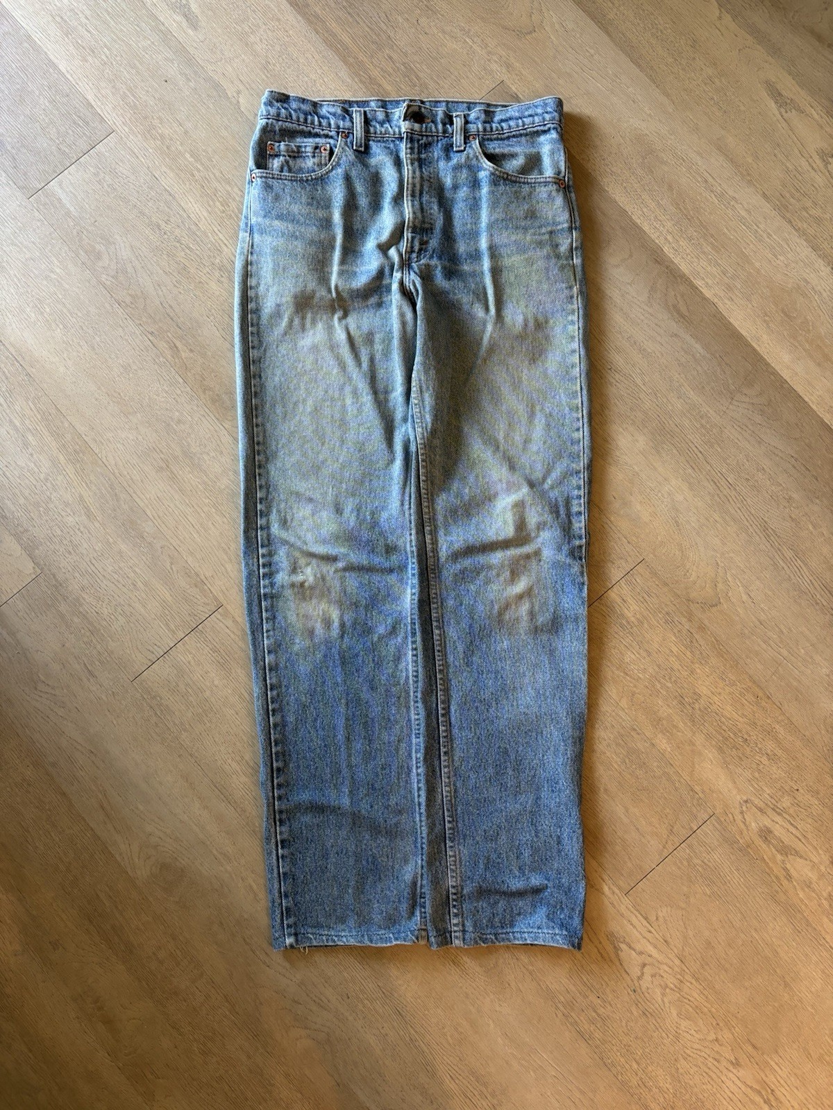 Levi\'s 505xx Extremely Faded Blue Denim Jeans Vintage 1990s Size 34x36 Levi\'s 505xx Extremely Faded Blue Denim Jeans Vintage 1990s Size 34x36