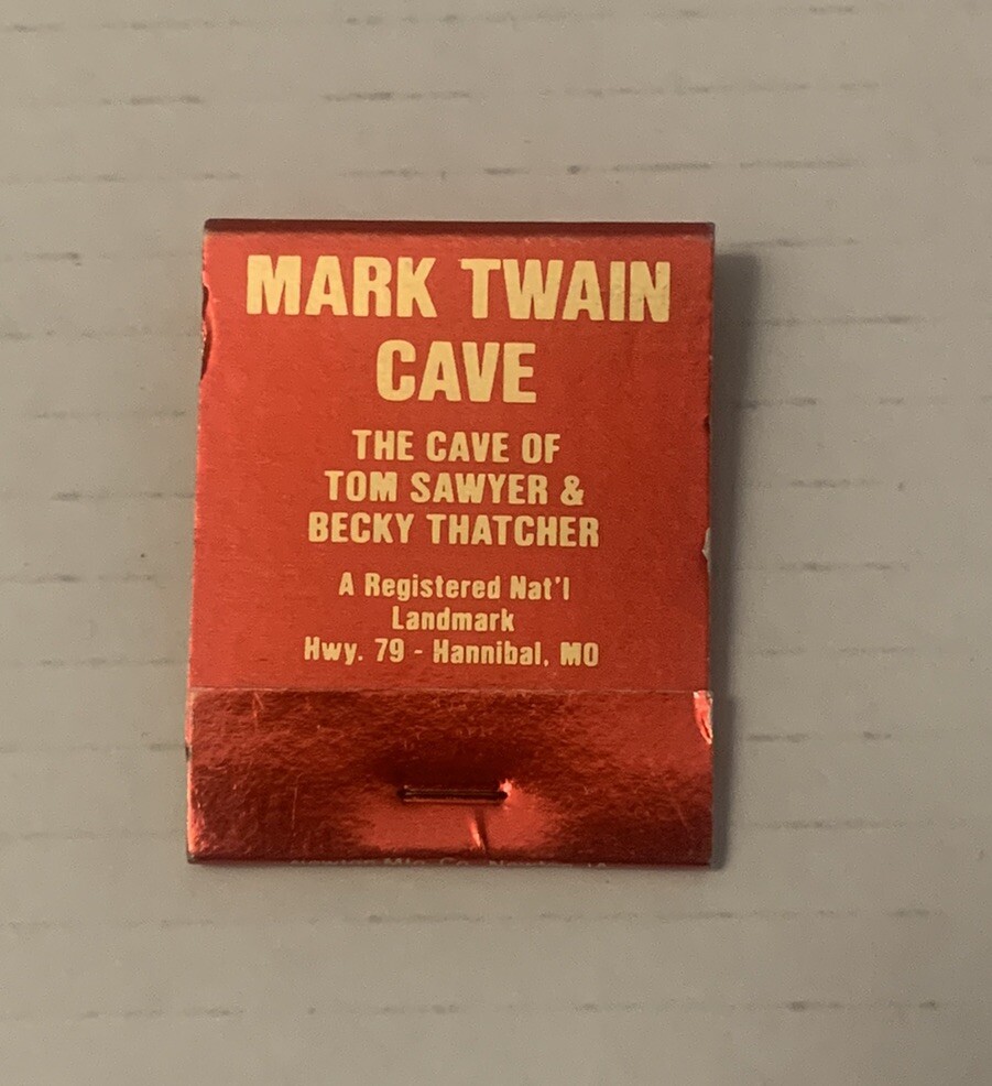 Vintage Mark Twain Cave Matchbook Full Unstruck Ad Matches Souvenir Missouri