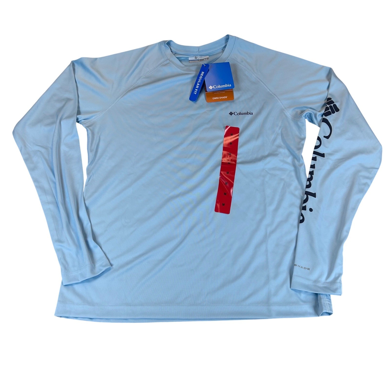 Columbia Mens Omni-Shade Long Sleeve Performance Shirt Spring Blue M 1948232