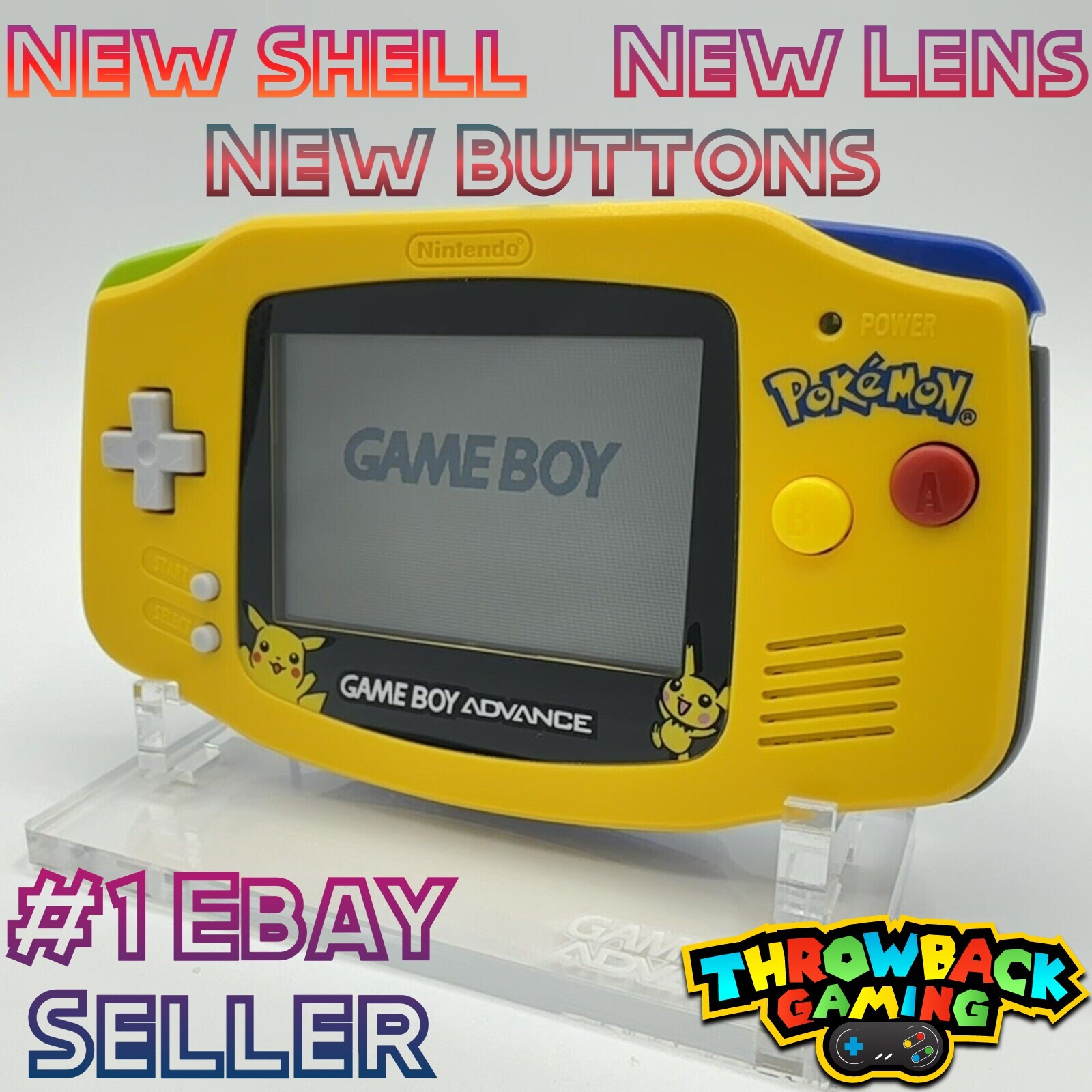 Nintendo Gameboy Advance Pikachu Pokemon Console Yellow Special NEW SHELL & LENS Nintendo Gameboy Advance Pikachu Pokemon Console Yellow Special NEW SHELL & LENS