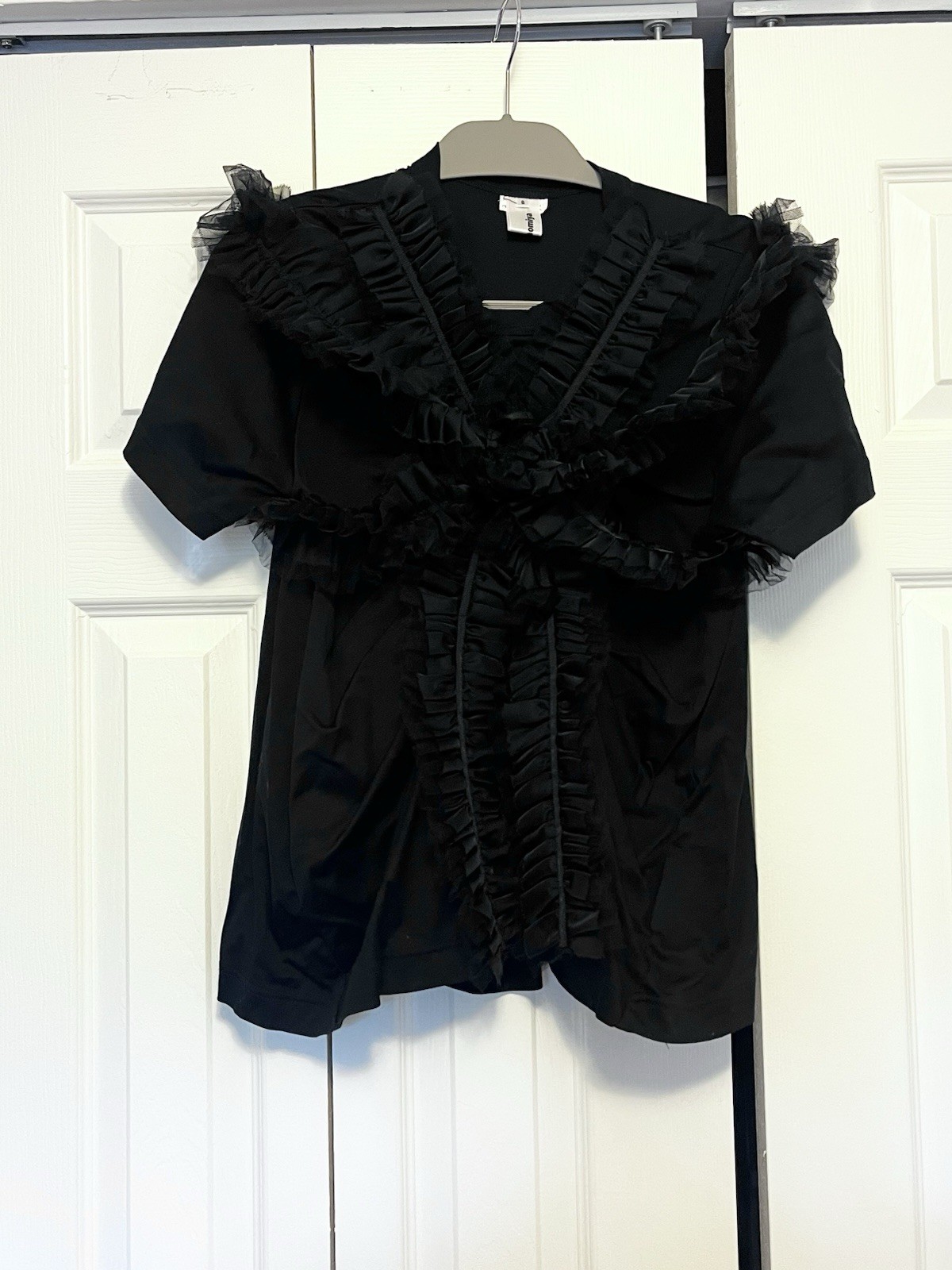 Noir Kei Ninomiya AD2020 Black Ruffle Top Size S