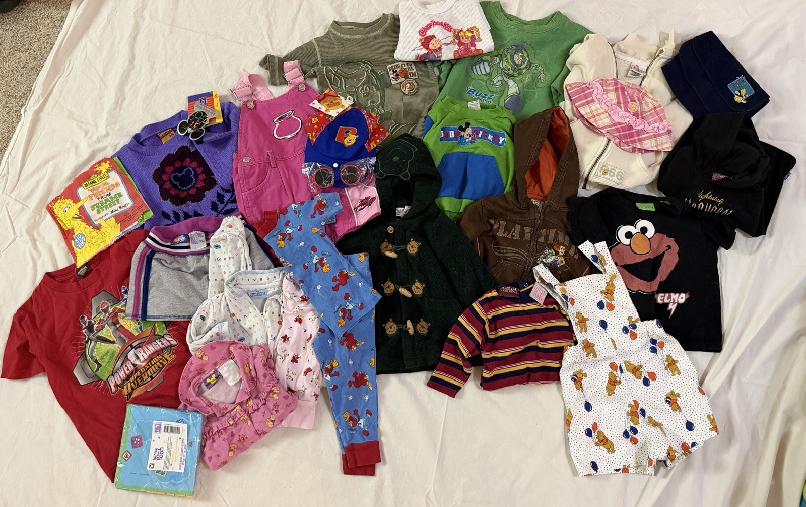 Vintage 90s Y2k 00s Kids Baby Clothing Pjs Character Toys Lot