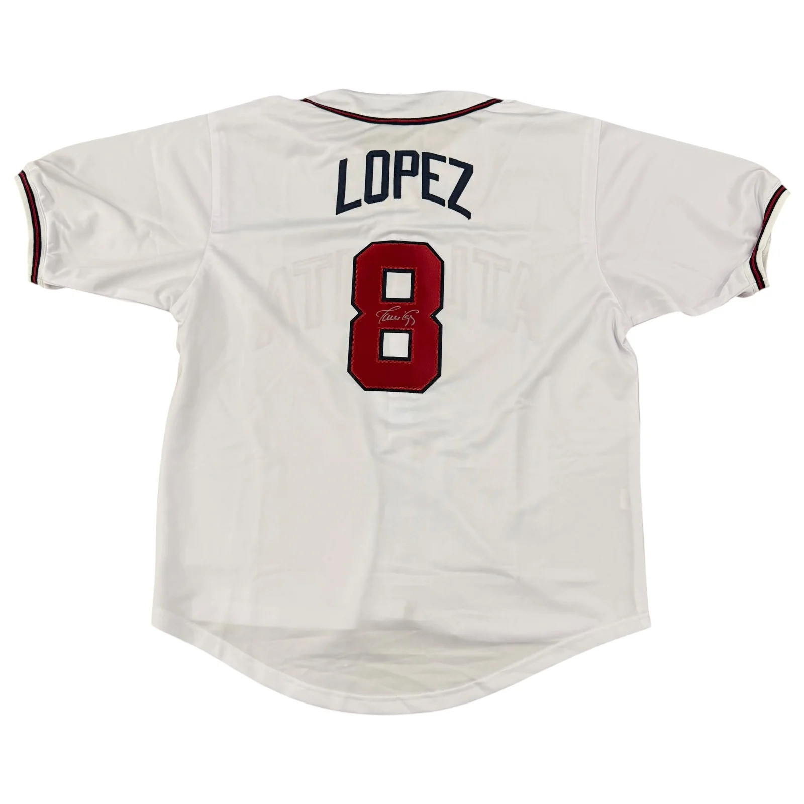 Javier Lopez Autographed Atlanta Braves (White #8) Custom Jersey - JSA Javier Lopez Autographed Atlanta Braves (White #8) Custom Jersey - JSA