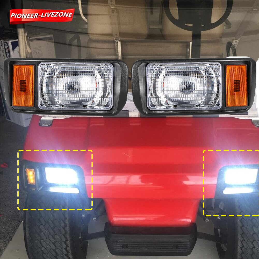 12V Left Right Golf Cart Headlights Kit Gas&Electrric For Club Car DS 1993-2021