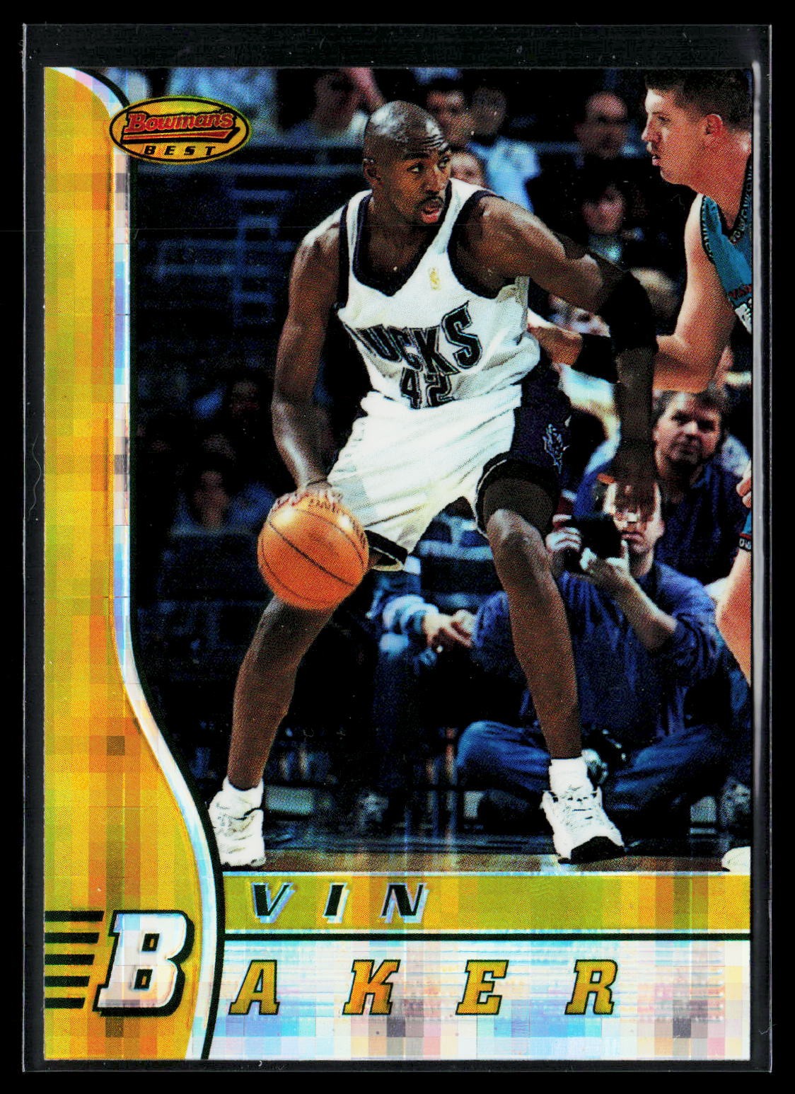 1996-97 Bowman's Best - Atomic Refractors #9 Vin Baker Milwaukee Bucks