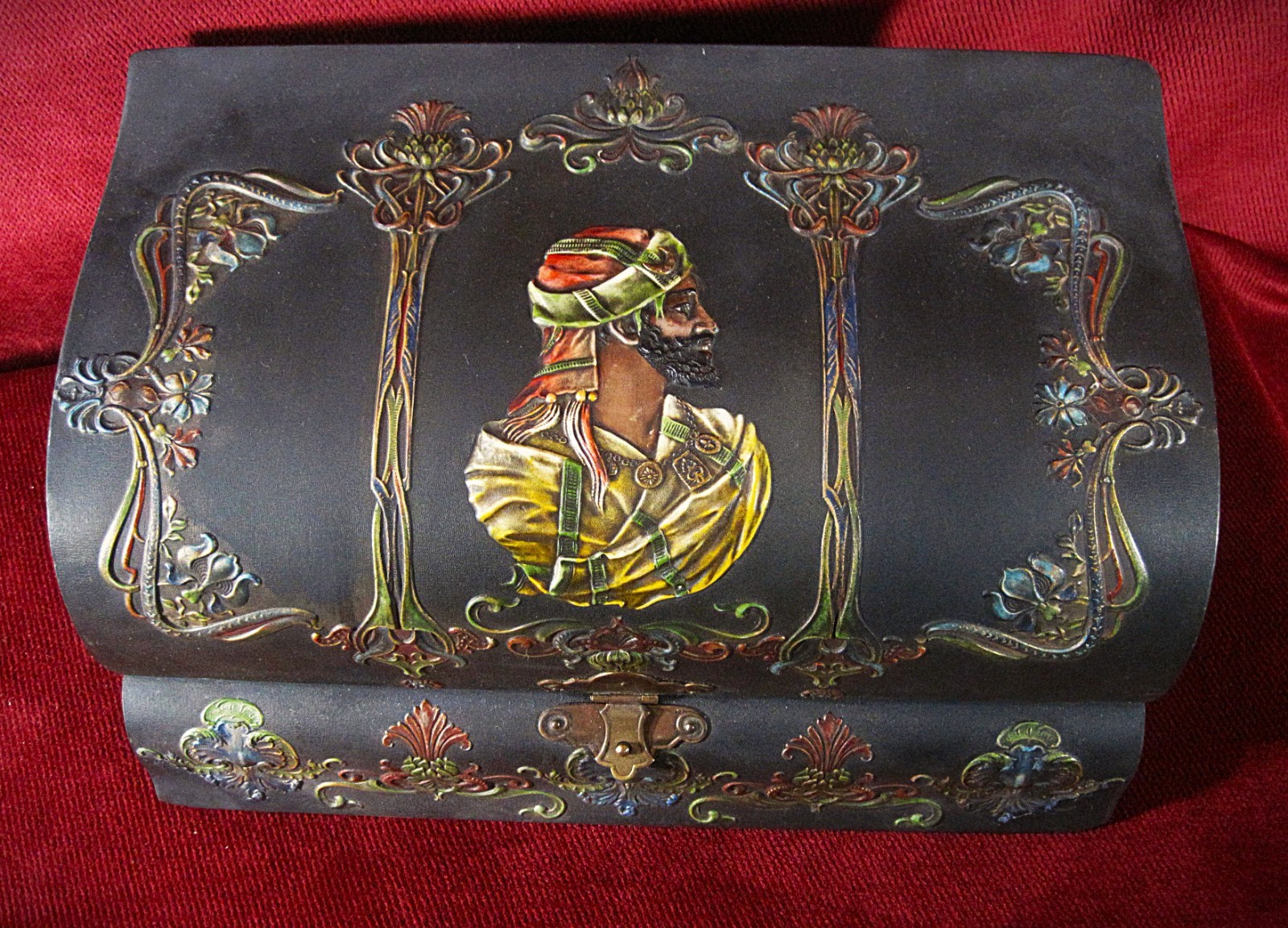 Jewelry Box Letter Trinket Persian Style Art Nouveau Bohemian Antique Reliefs