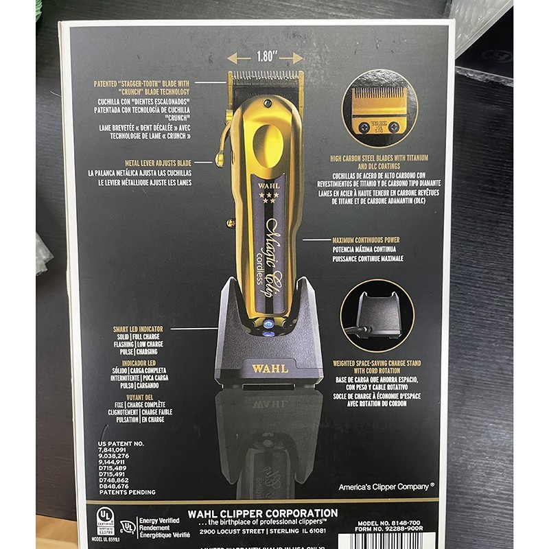 8148-700 NEW Professional 5 Star Gold Cordless Magic Clip Hair Clipper