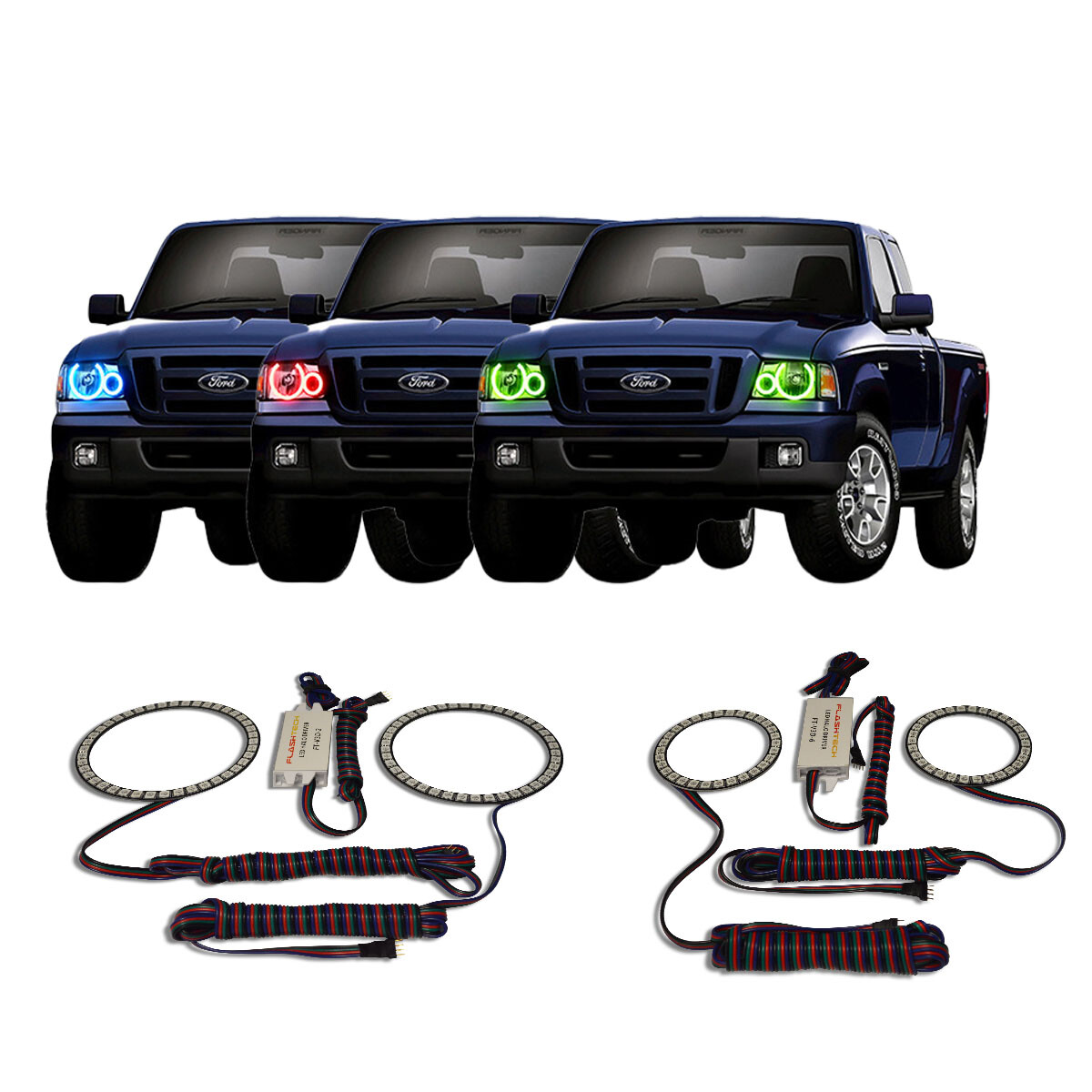 RGB Multi Color CHS Headlight Halo kit for Ford Ranger 01-11