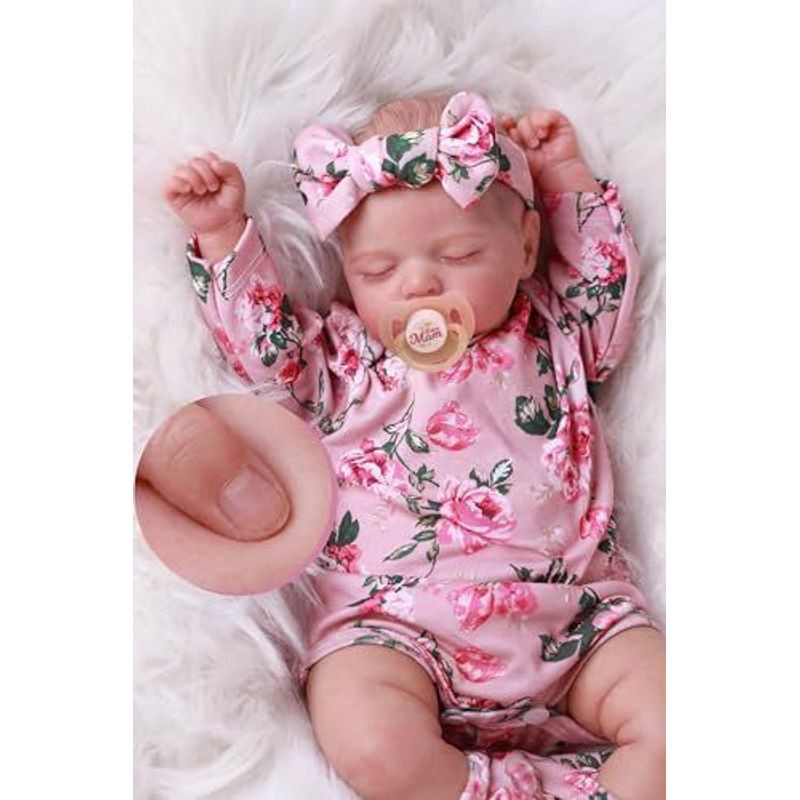 BABESIDE 20-Inch Lifelike Reborn Baby Doll, Cuddly Realistic Doll Pink