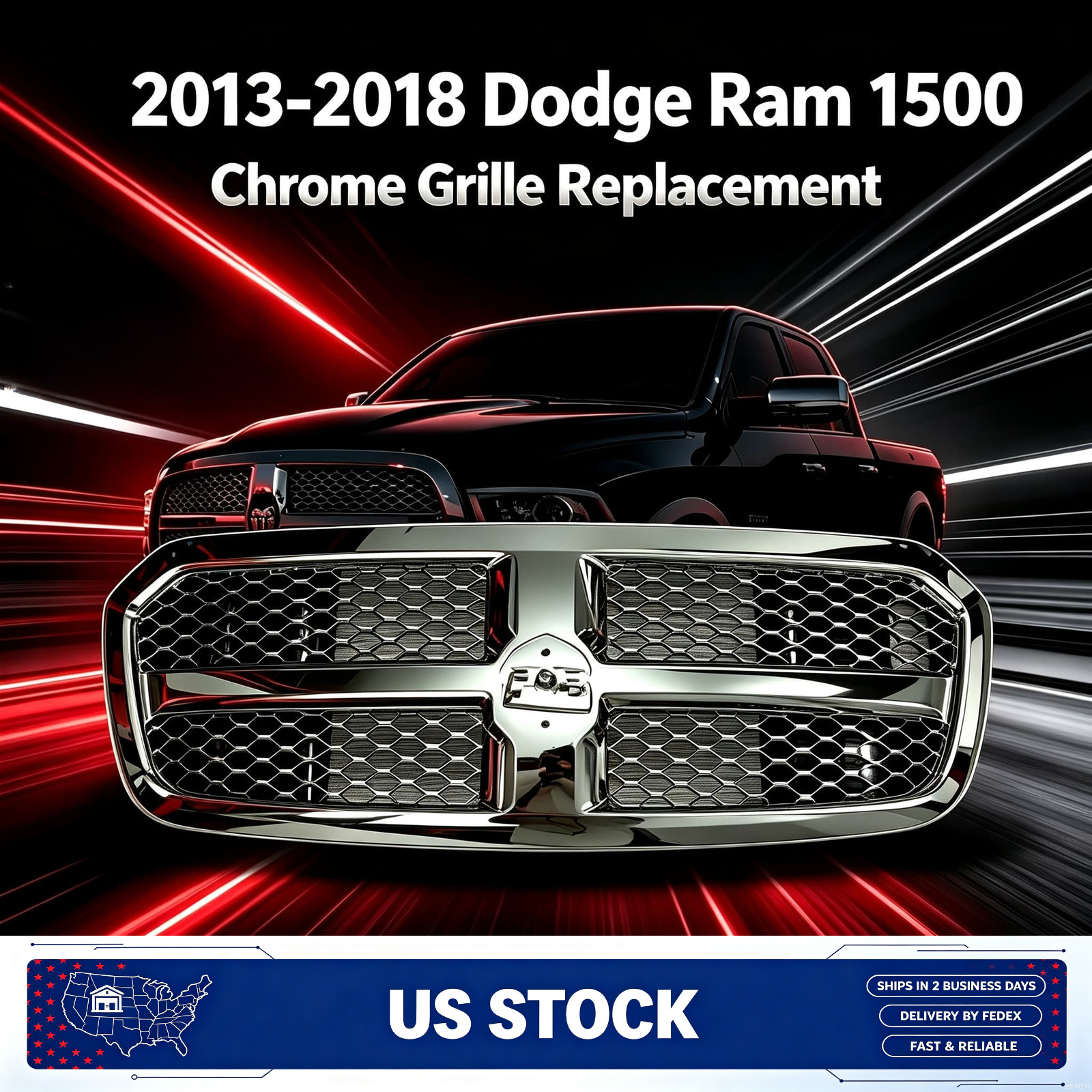 SALE 2013-2018 Dodge Ram 1500 Front Grille Replacement Assembly