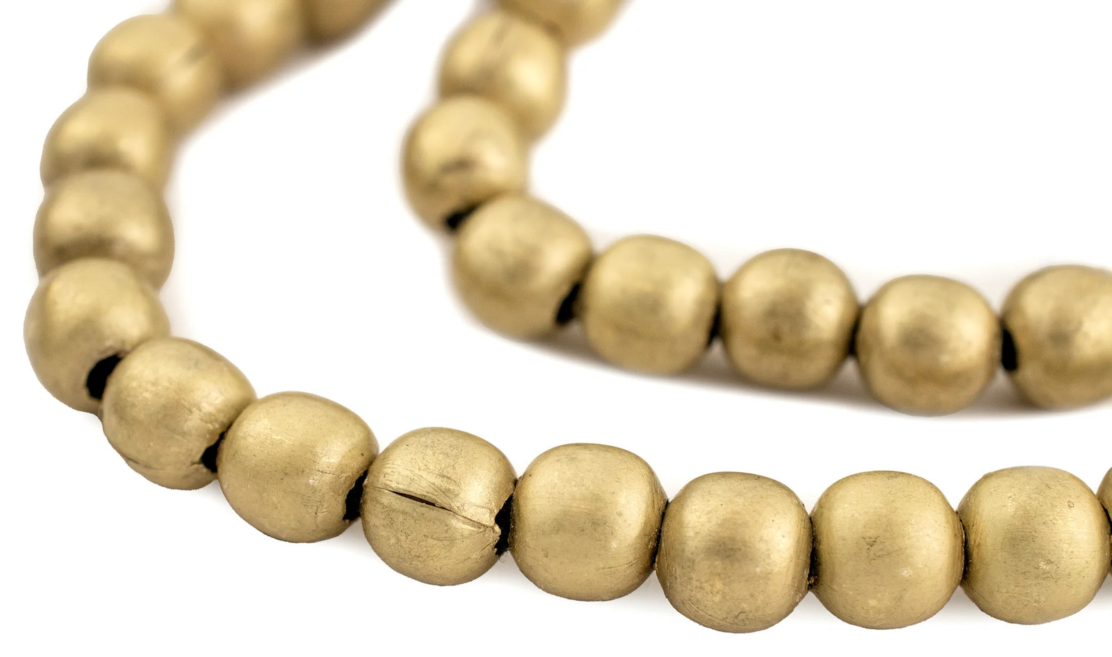 Brass Hollow Sphere Beads 8mm Round Large Hole 16 Inch Strand