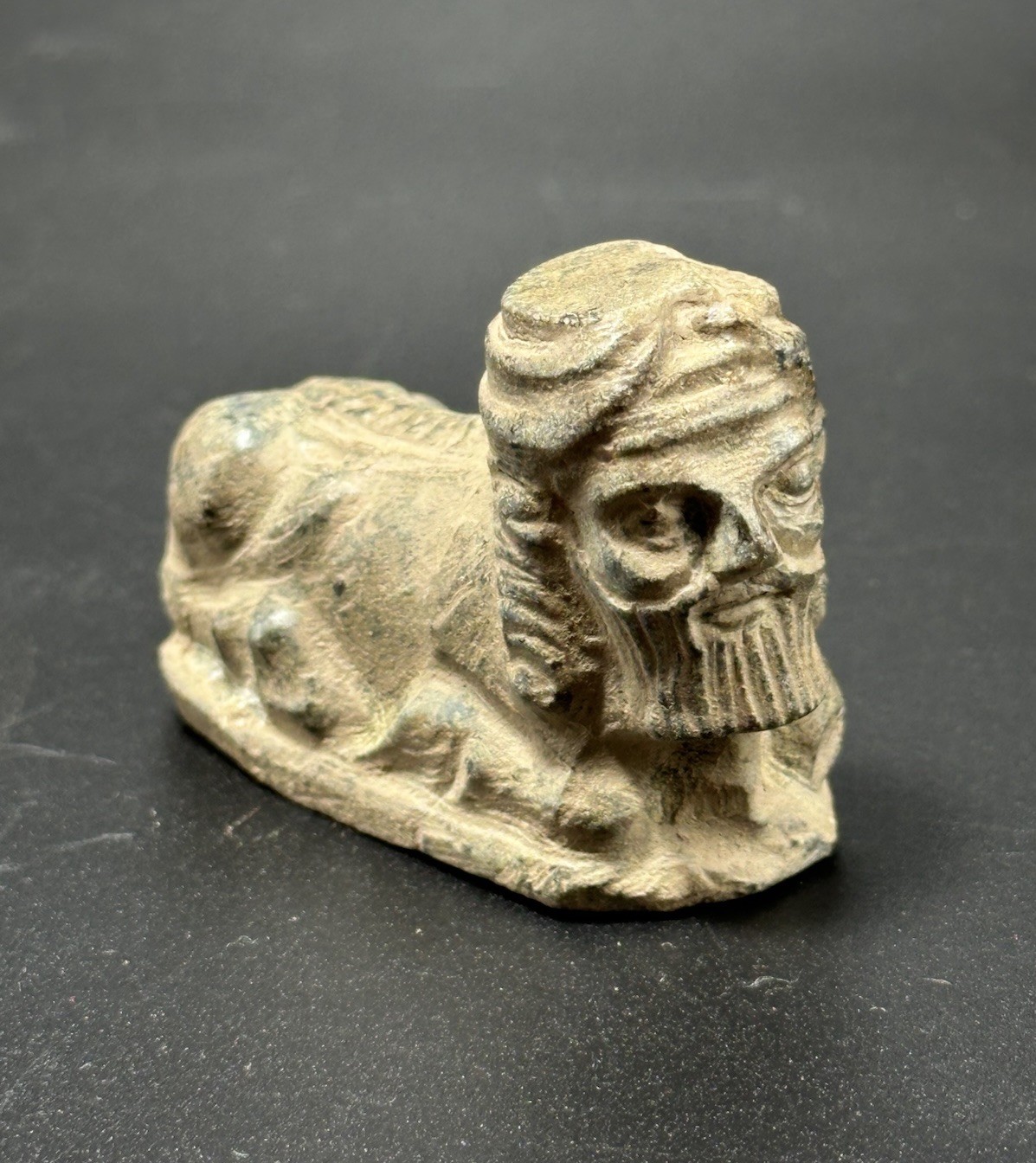 Ancient Greek Mythical Beard Figure Central Asian Civilization Art