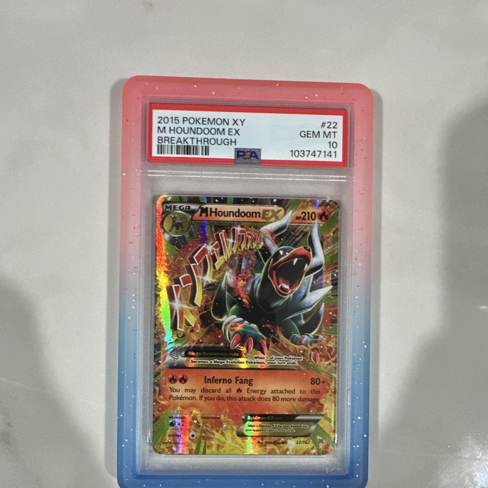 2015 Pokemon XY Breakthrough Holo Foil M Houndoom EX #22/162 PSA 10 2015 Pokemon XY Breakthrough Holo Foil M Houndoom EX #22/162 PSA 10