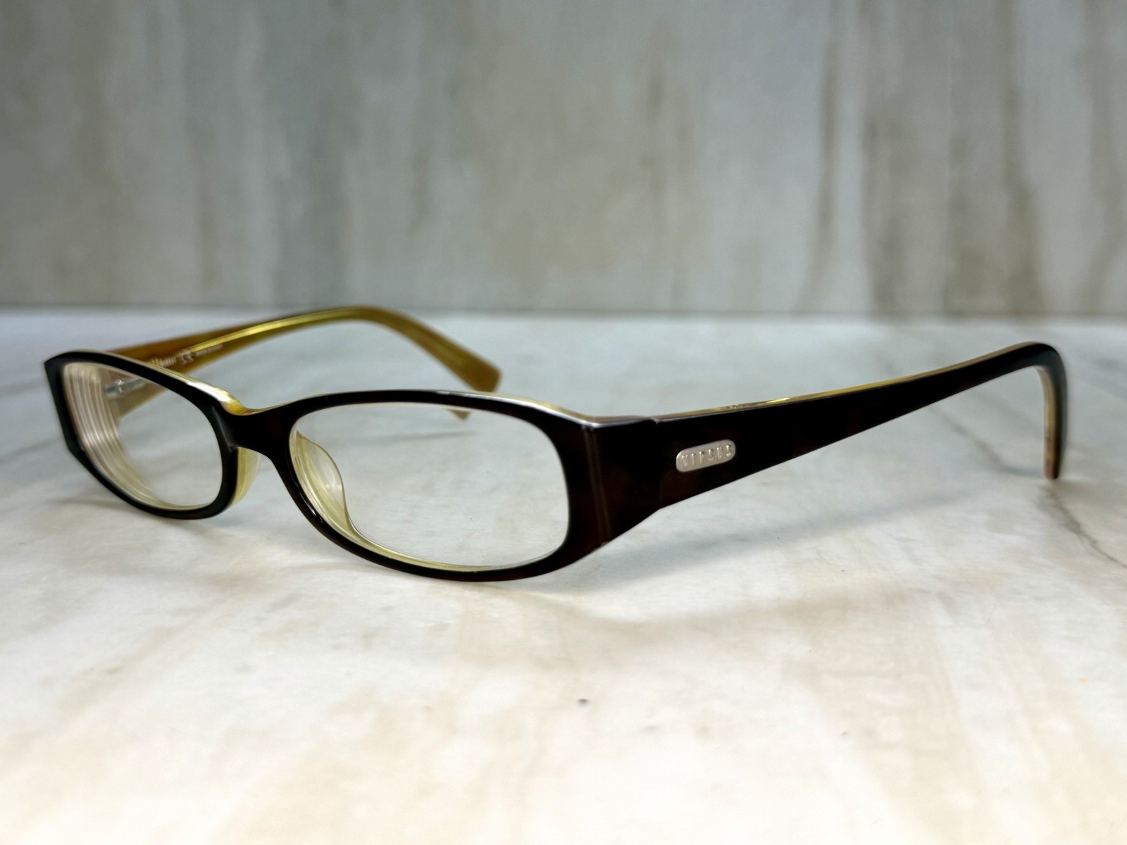 Vtg Versus Versace Glasses Frame Tortoise Gold Rectangular VR8032 475 51-16-130