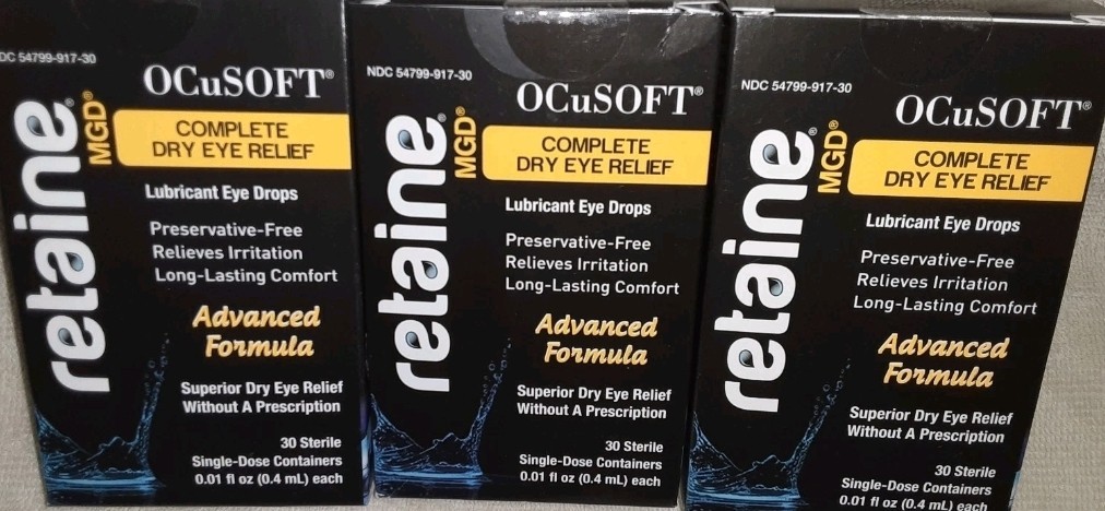 Lot of 3 boxes of OCuSoft Retaine MGD 30 Count Each Expires 05/2028 