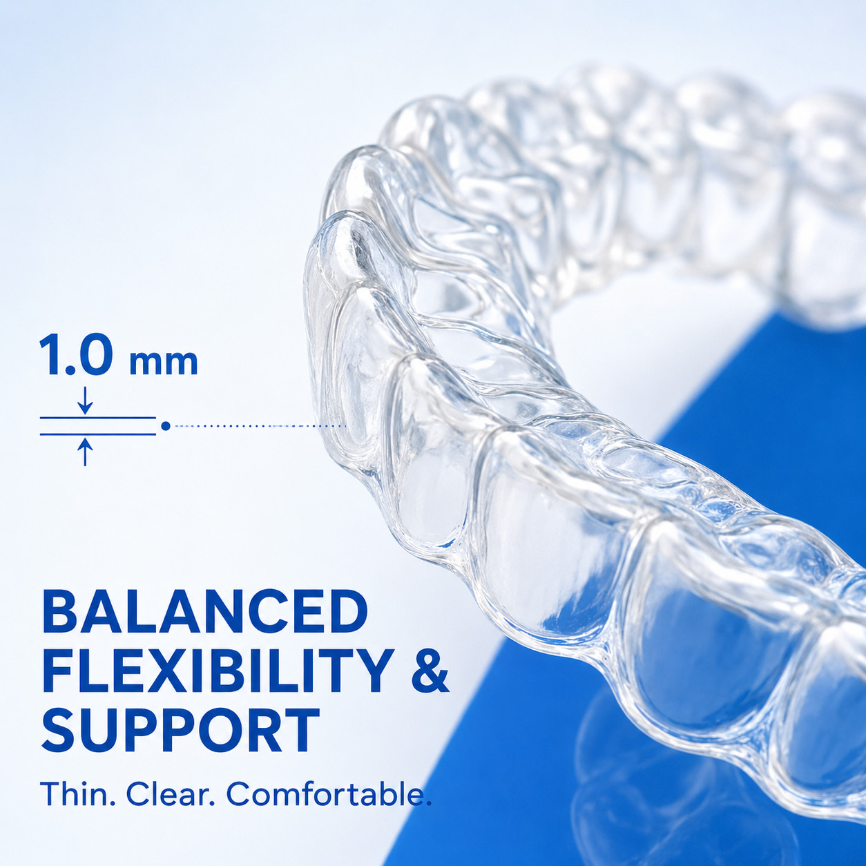 Dream Smiles Custom Made Clear Retainer for Teeth – 1.0mm Balanced Flexibility