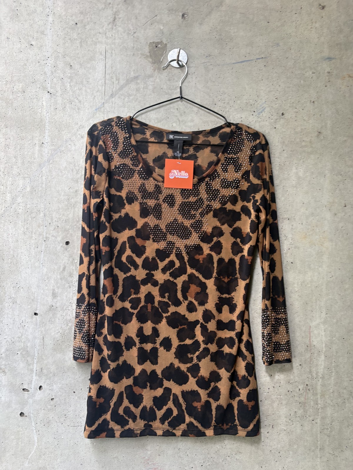INC International Concepts Animal Print Mesh Top
