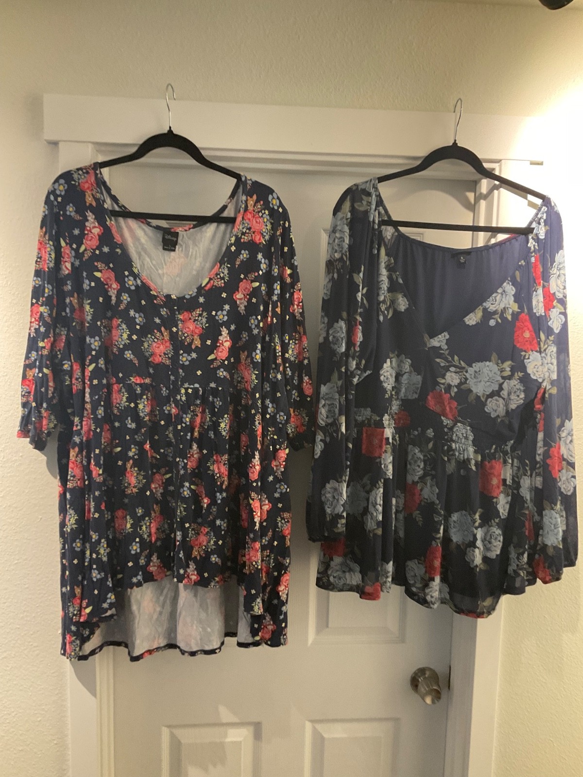 Lot of 2 Torrid tops Disney Bambi high low & blue roses Size 4x Lot of 2 Torrid tops Disney Bambi high low & blue roses Size 4x