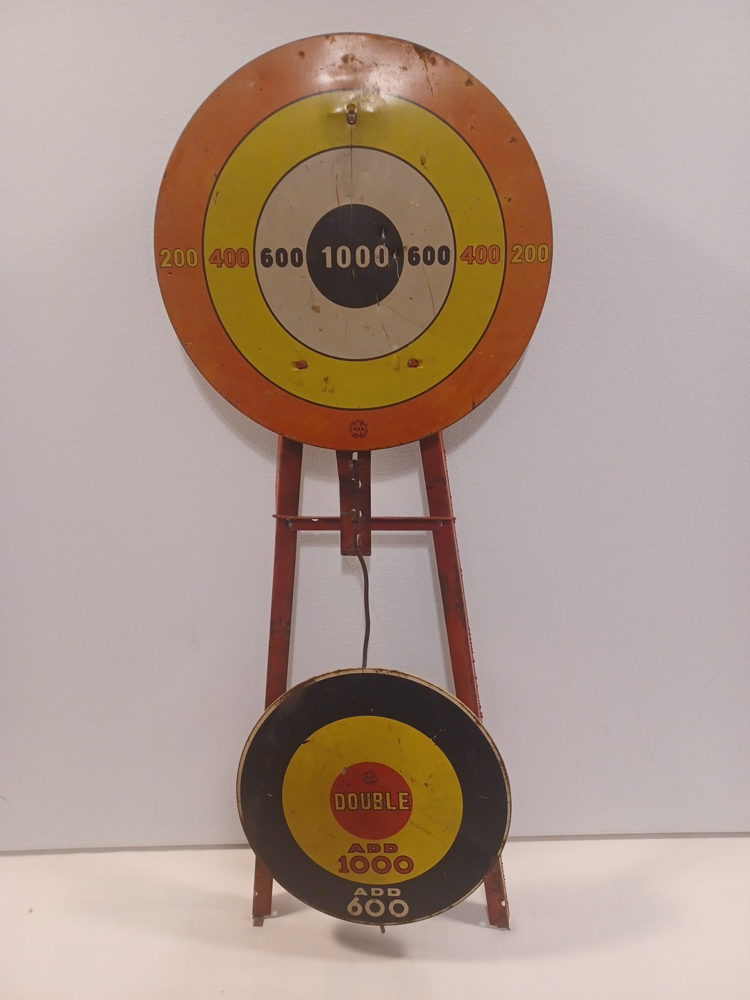 Marx Tin Litho Toy Swinging Double Bullseye Game Marx Tin Litho Toy Swinging Double Bullseye Game