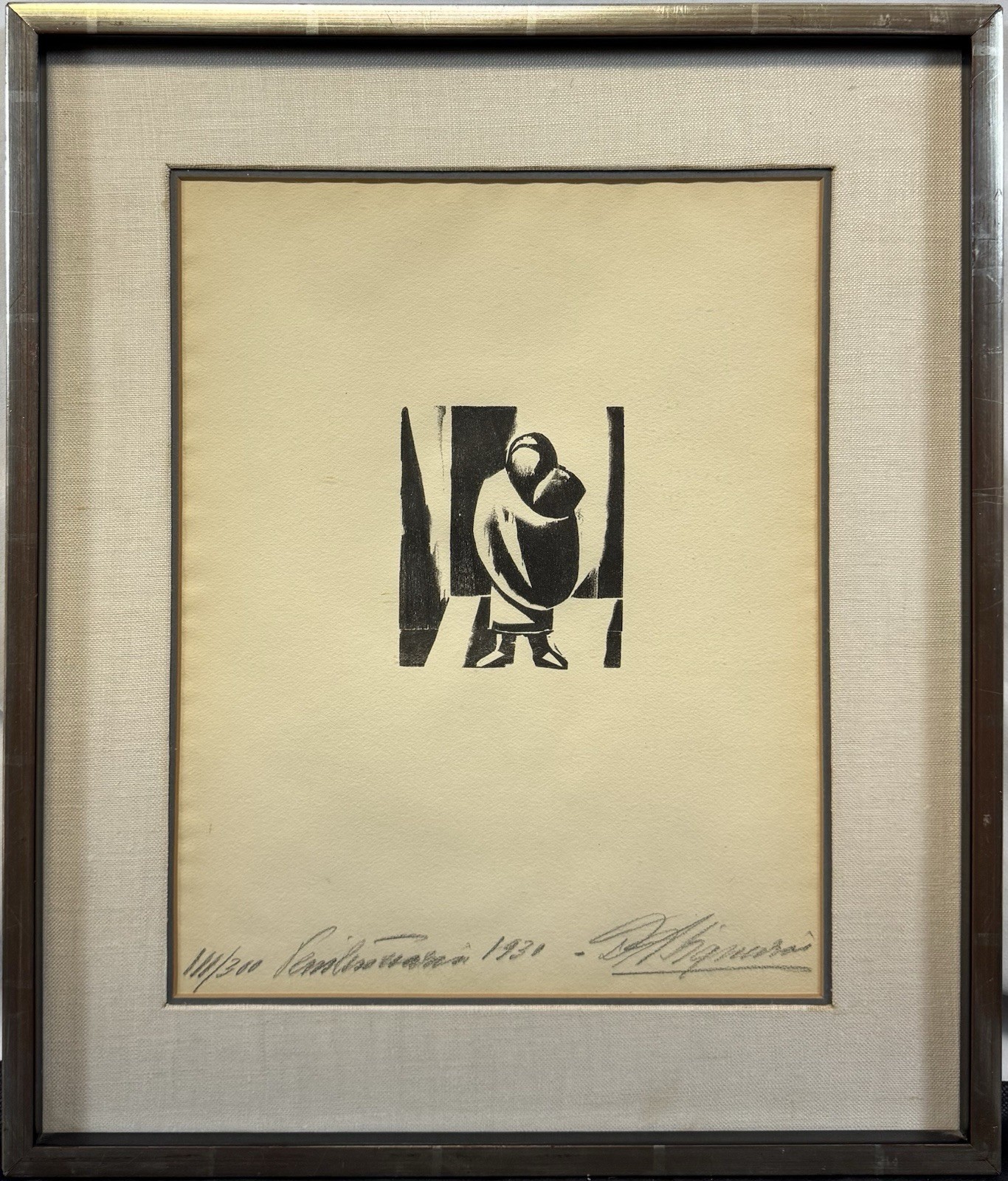 Original 1930 David Alfaro Siqueiros “La Penitenciaria” Mother Woodcut SIGNED