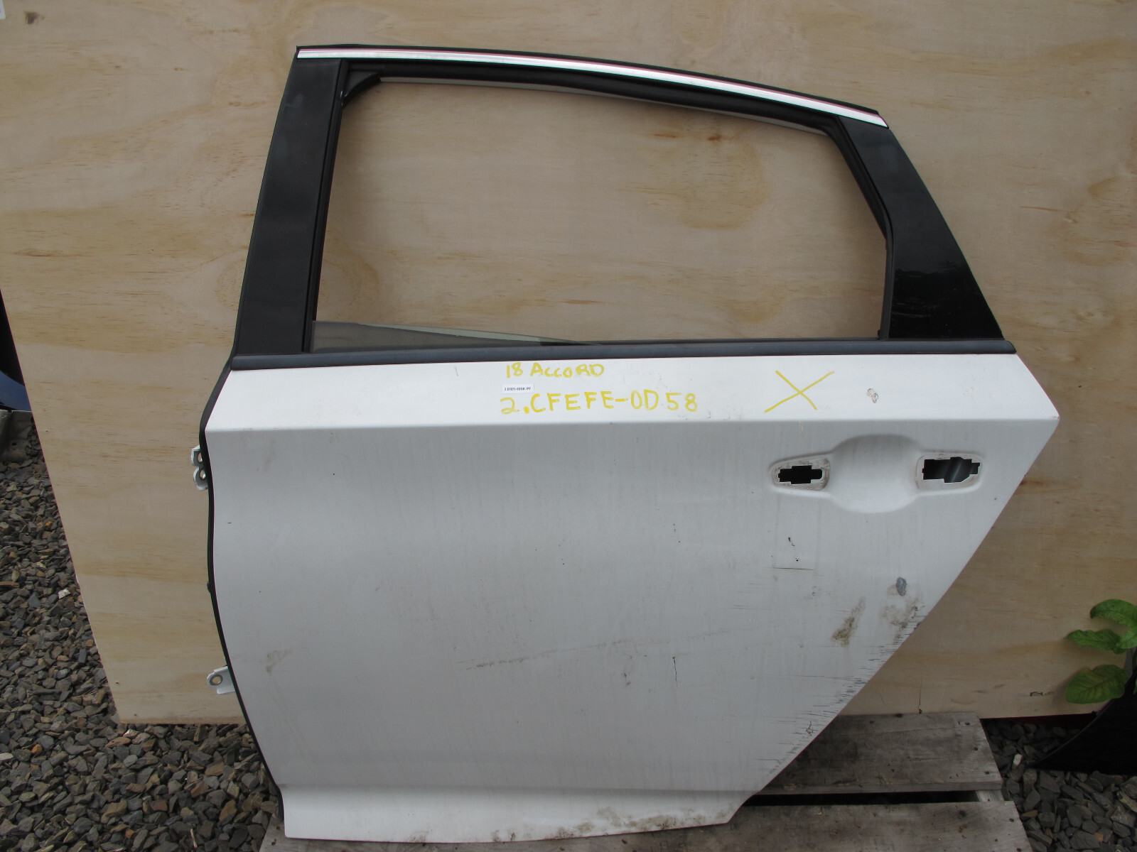 2018-2022 Honda Accord White Rear Driver Side Door Shell Used