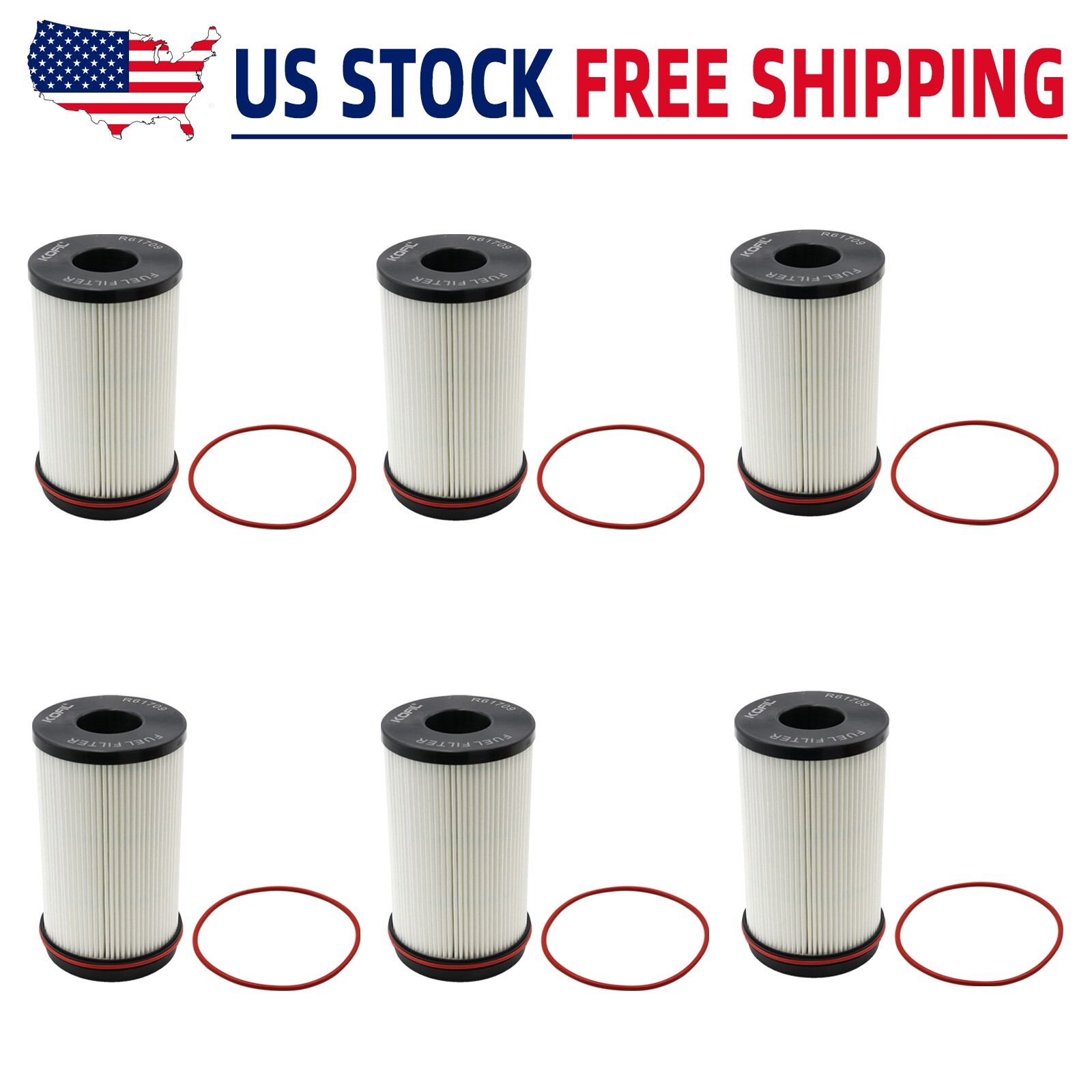 6PC FS20176 Fuel Filter Water Separator Element Fit For DD13 DD15 DD16 R61709 6PC FS20176 Fuel Filter Water Separator Element Fit For DD13 DD15 DD16 R61709