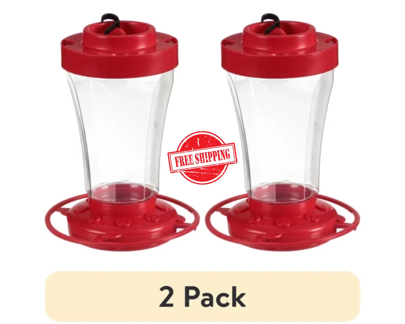 (2 pack) First Nature Hummingbird Feeder 32 oz Red - 