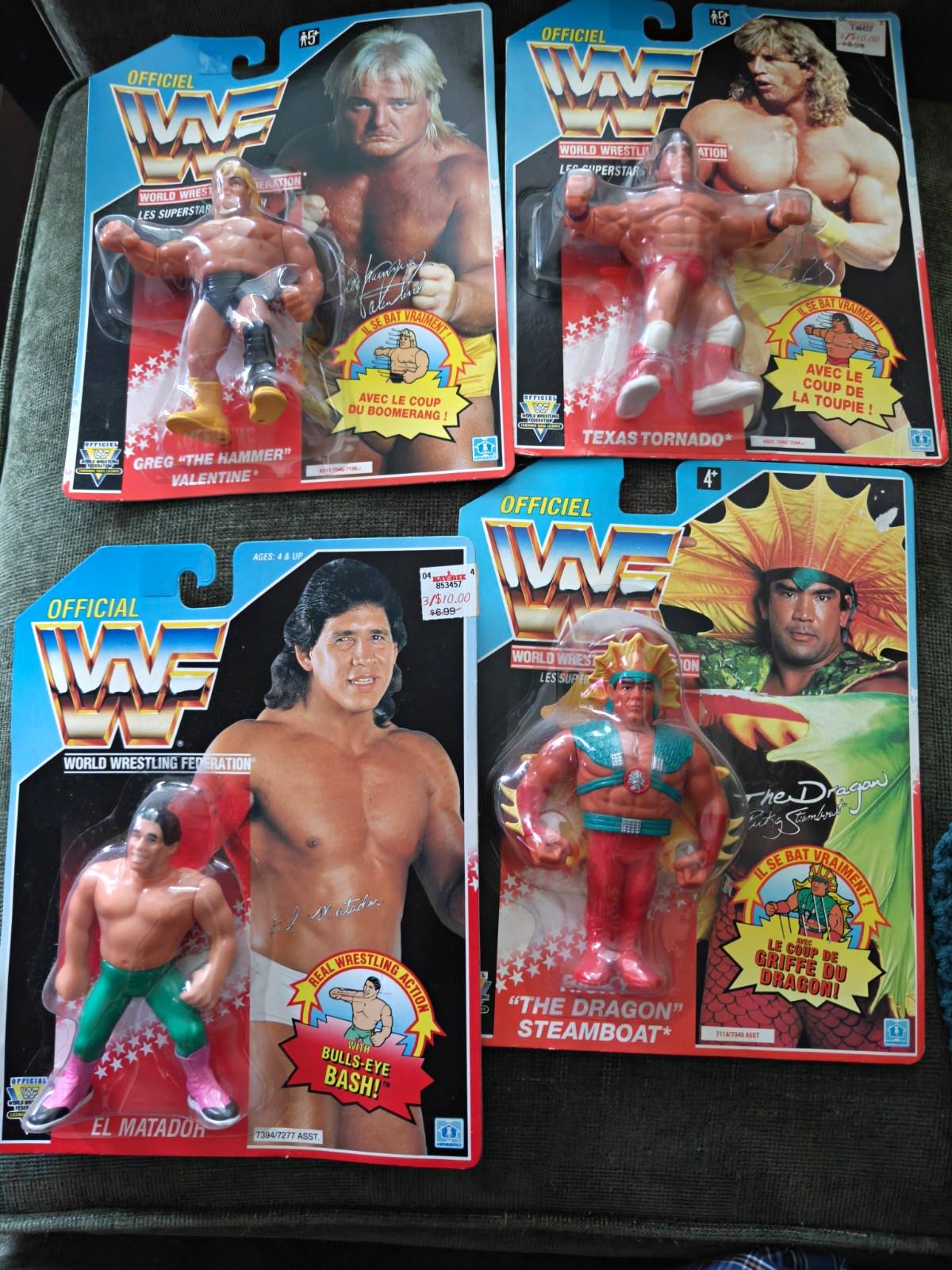 WWF Hasbro Lot Greg The Hammer Texas Tornado Ricky Steamboat Tito Santana WWE