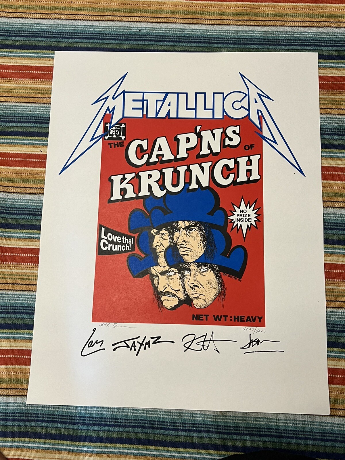 METALLICA  CAP\'NS OF KRUNCH POSTER LIMITED 4197/5000 Rare Vintage Heavy Metal