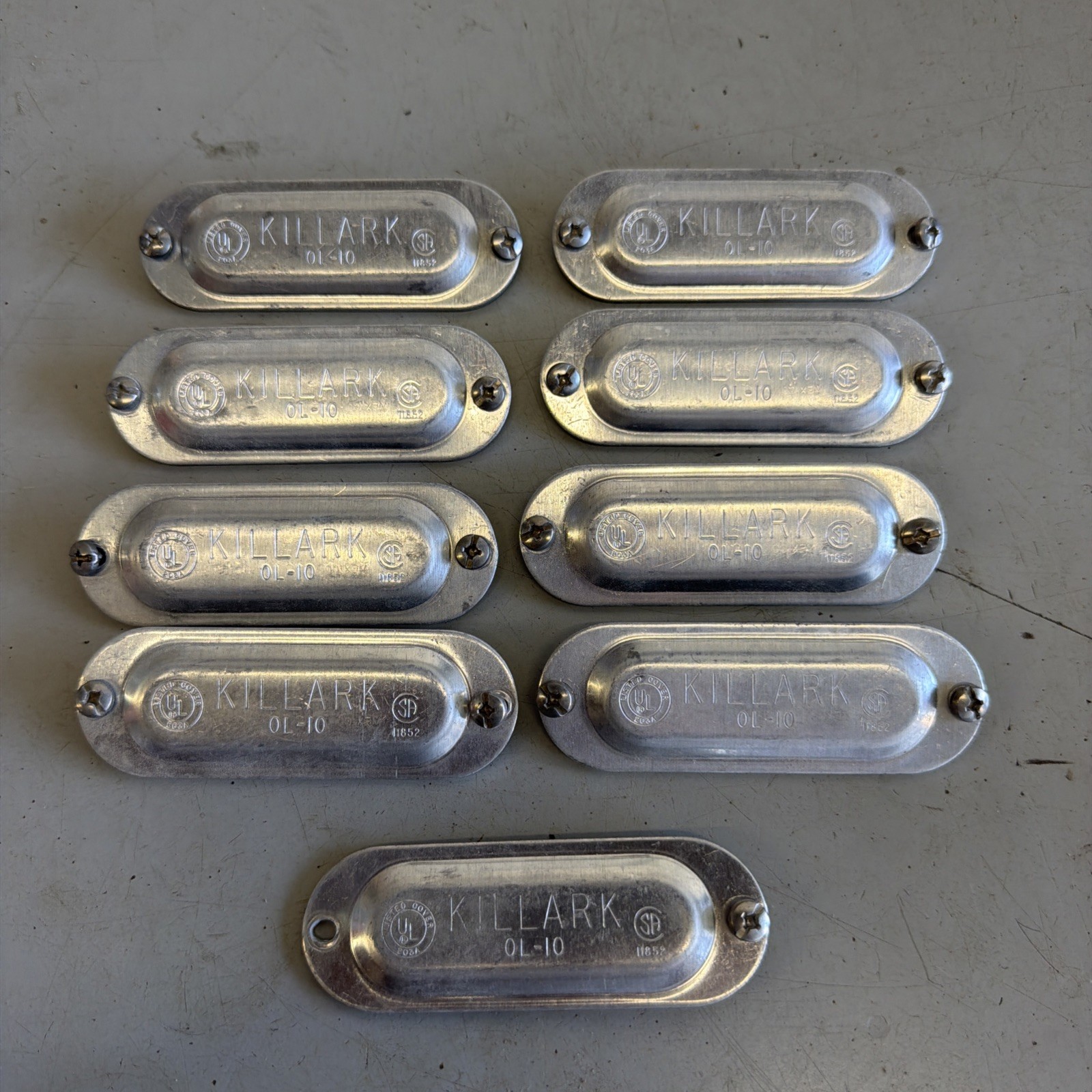 Killark OL-10 24-3650 2630 Covers, (LOT OF 9) USED Killark OL-10 24-3650 2630 Covers, (LOT OF 9) USED