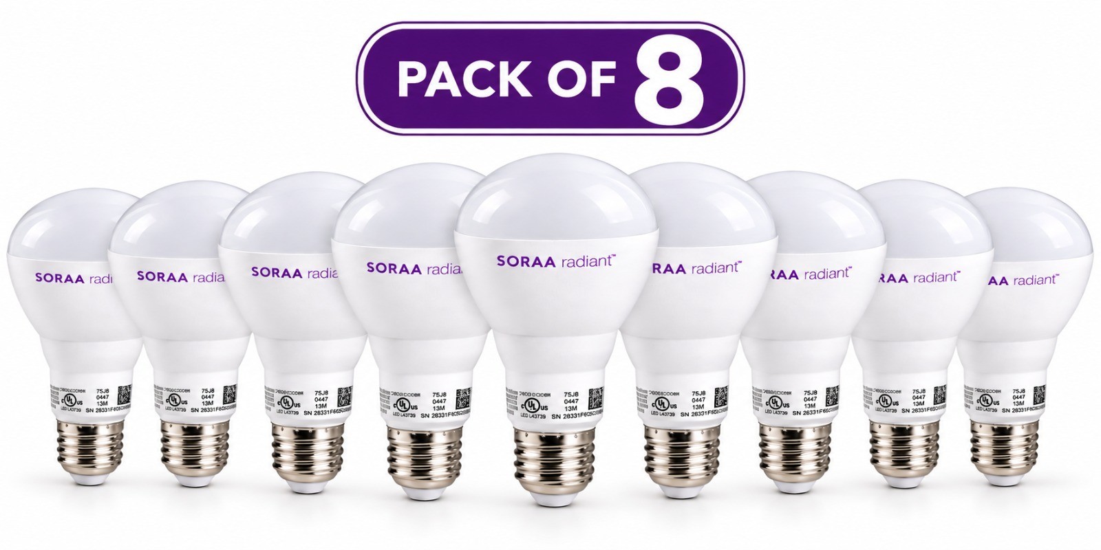 8 X SORAA Radiant BR30 LED Bulb 11.5W 725 Lumens 2700K E26 Dimmable Soft White